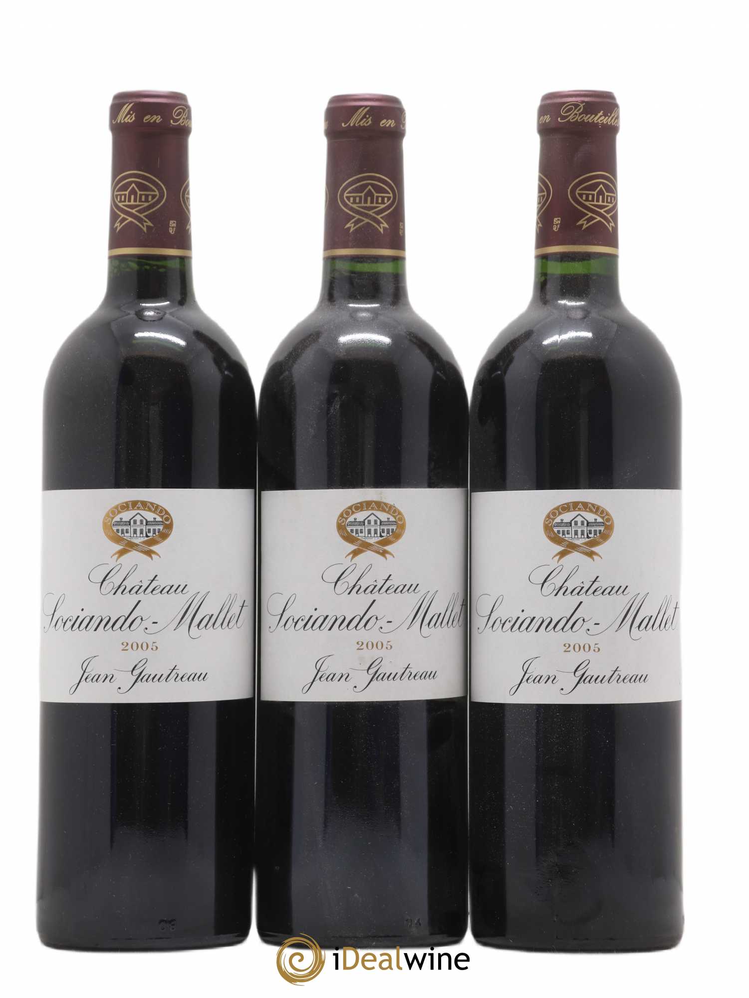 Château Sociando Mallet 2005 - Lot de 3 bouteilles - 0