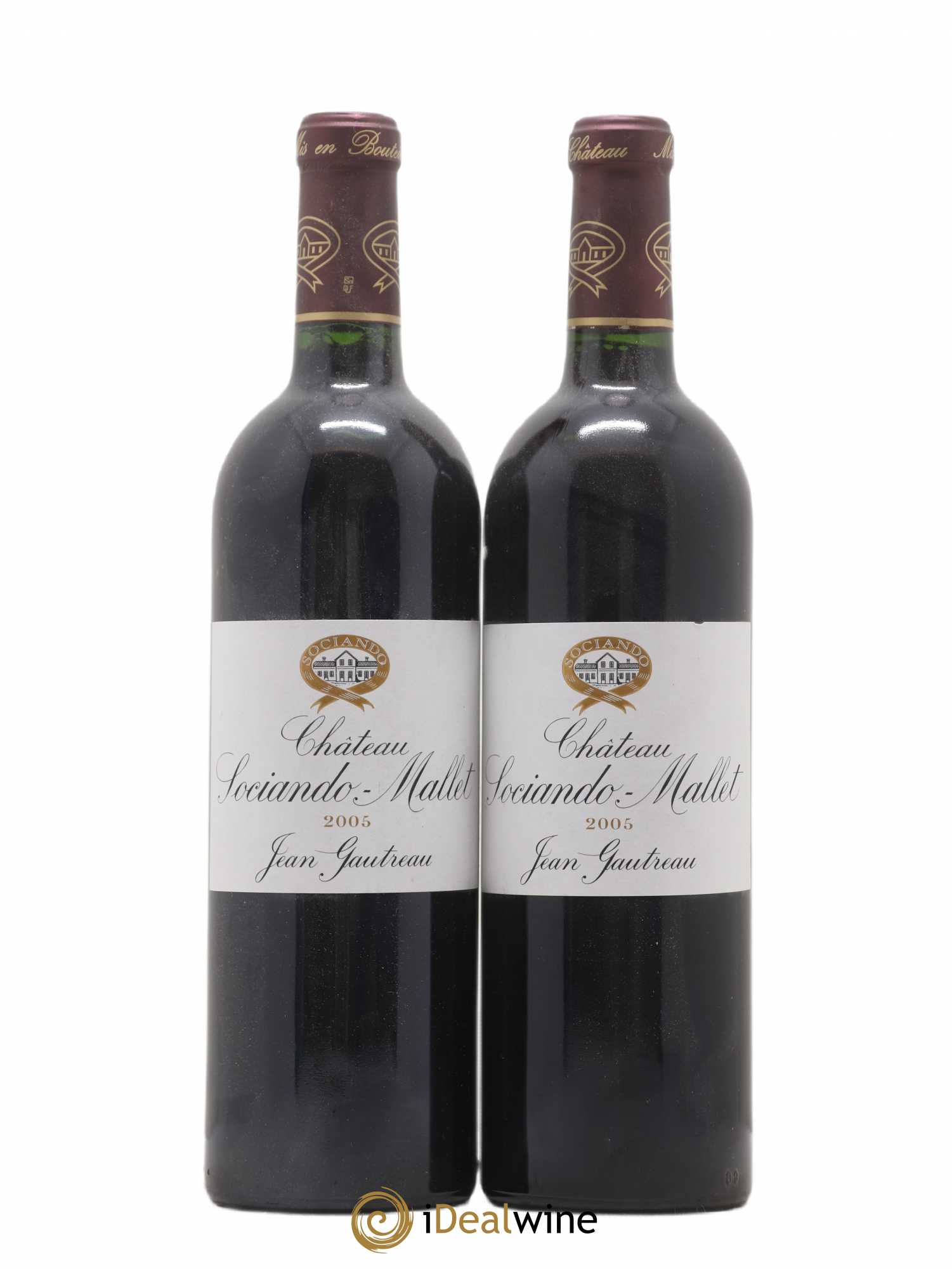 Château Sociando Mallet 2005 - Lot de 2 bouteilles - 0