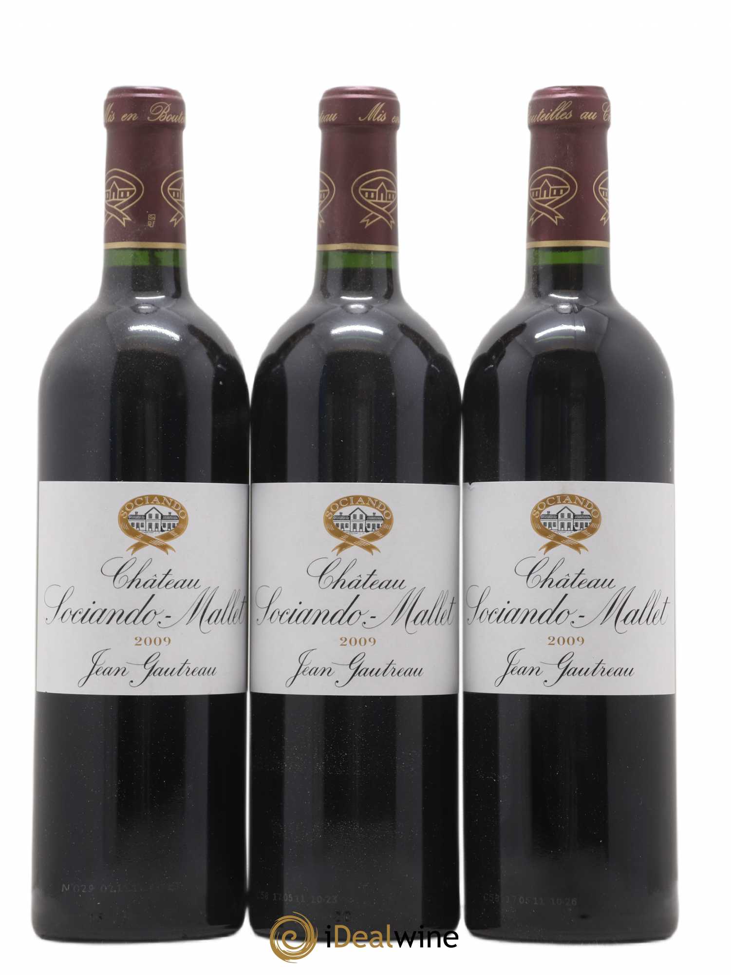 Château Sociando Mallet 2009 - Lot de 3 bouteilles - 0