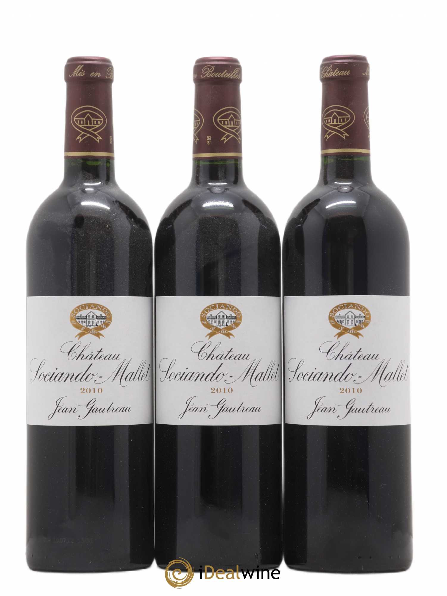 Château Sociando Mallet 2010 - Lot de 3 bouteilles - 0