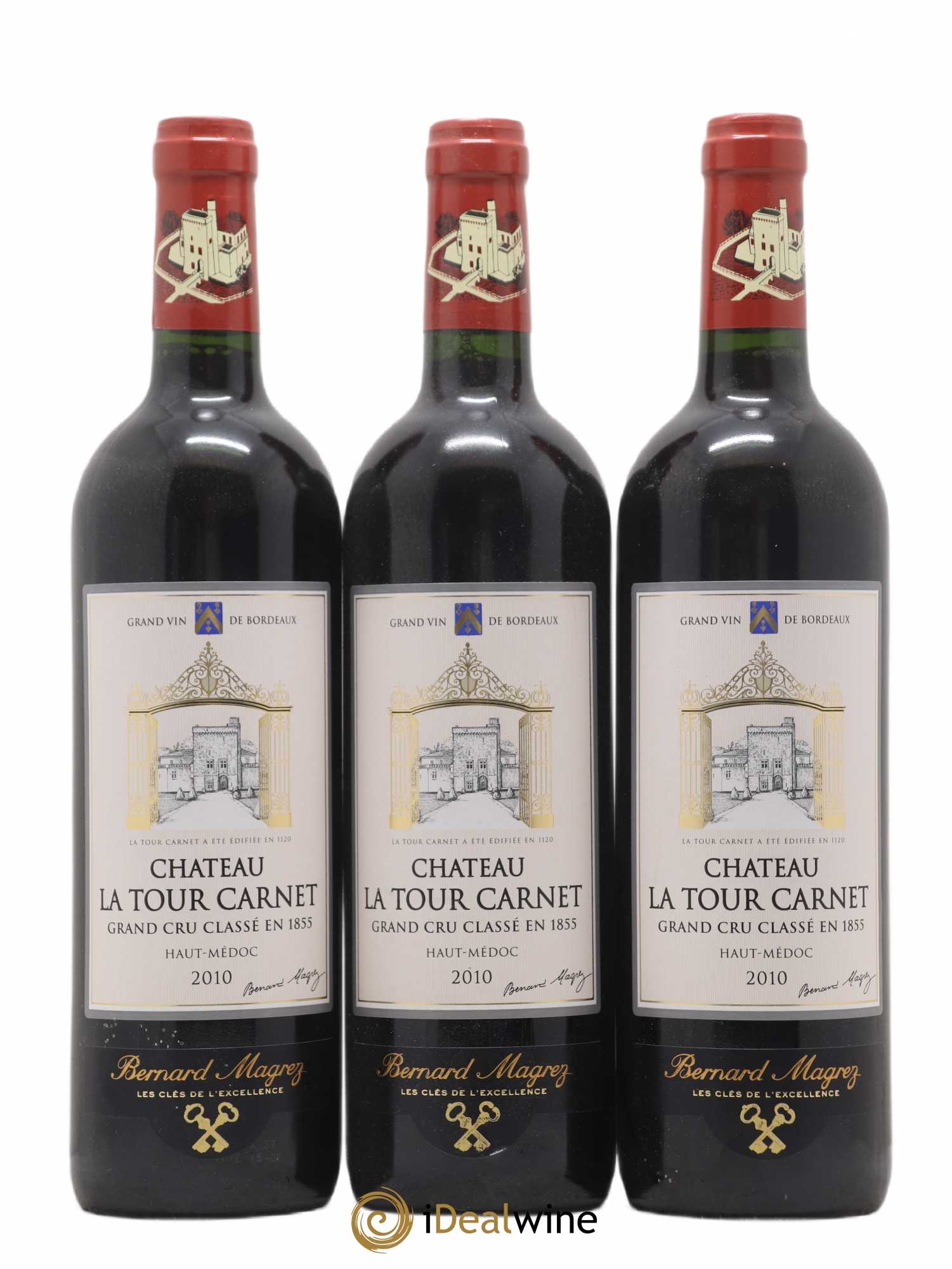 Château la Tour Carnet 4ème Grand Cru Classé 2010 - Lot de 3 bouteilles - 0