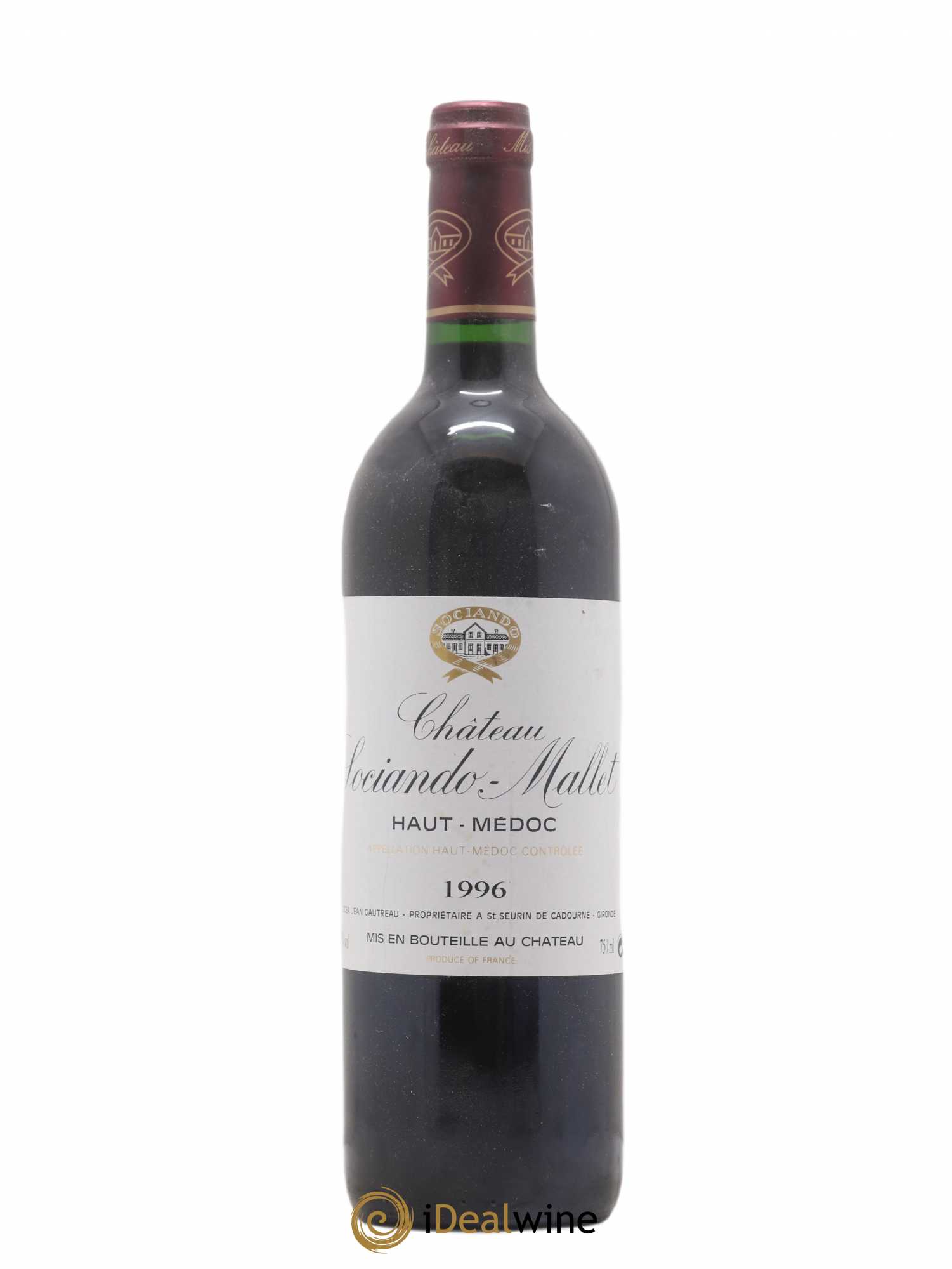 Château Sociando Mallet 1996 - Lot de 1 bouteille - 0