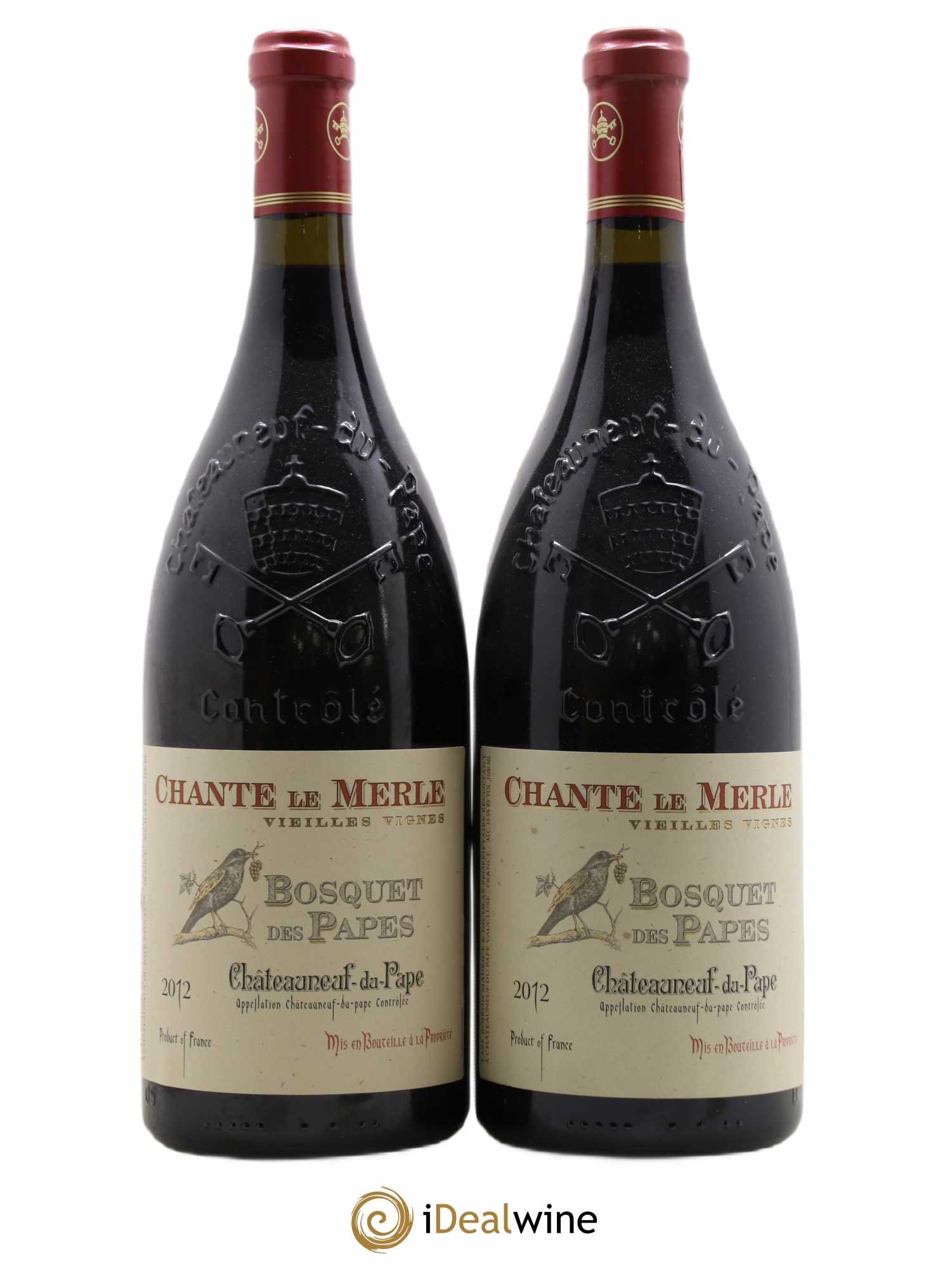 Châteauneuf-du-Pape Bosquet des Papes Chante Le Merle Vieilles Vignes Famille Boiron 2012 - Lot de 2 magnums - 0