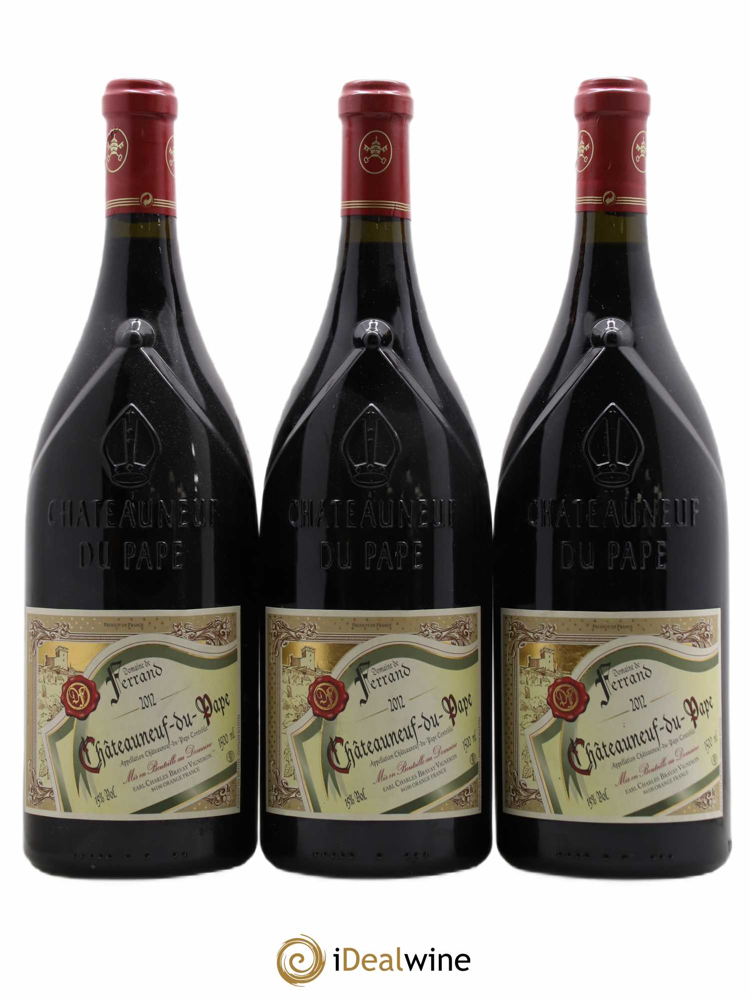 Châteauneuf-du-Pape Domaine de Ferrand Philippe Bravay 2012 - Posten von 3 Magnum - 0