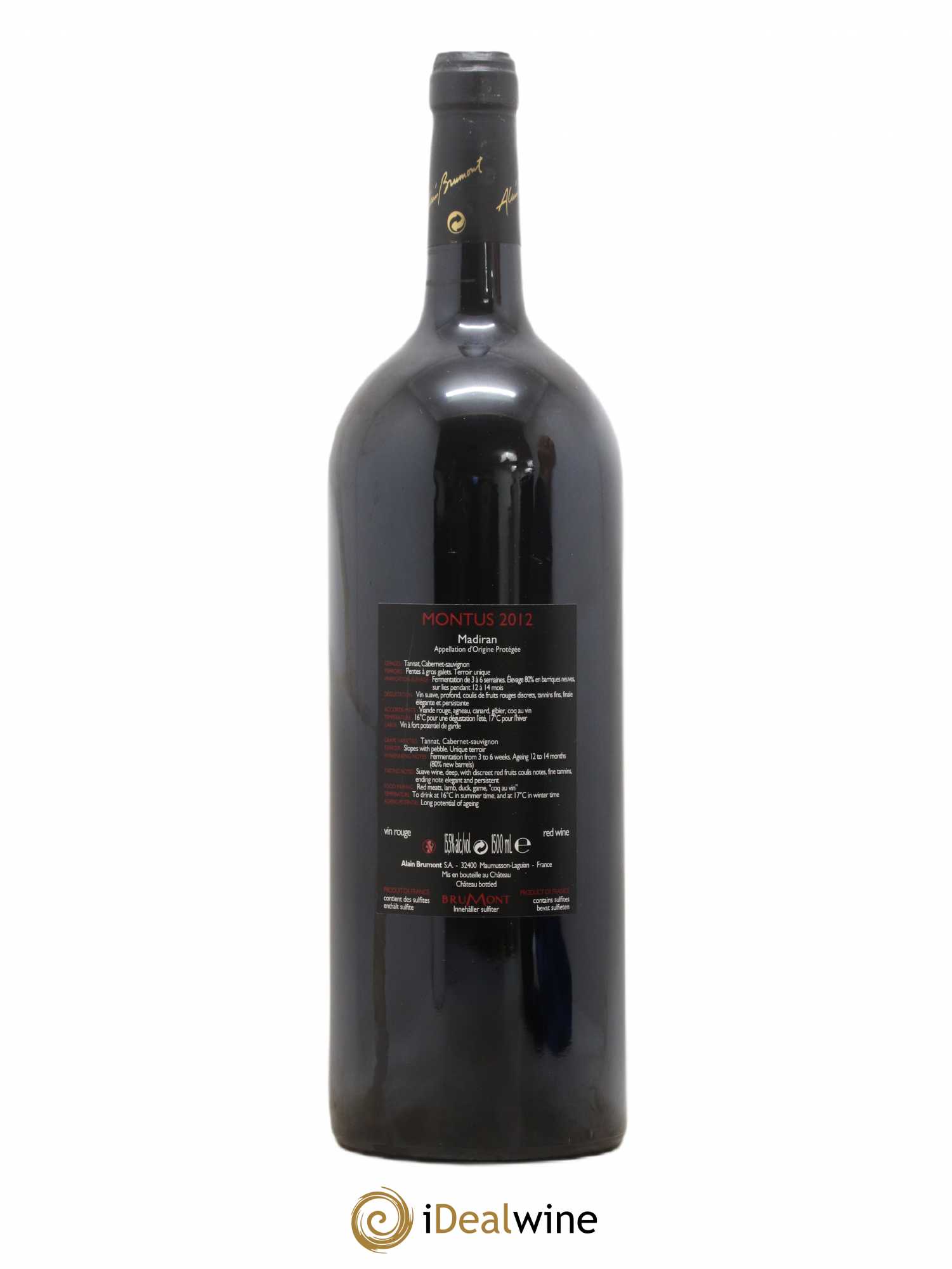Madiran Château Montus Alain Brumont 2012 - Lot de 1 magnum - 1