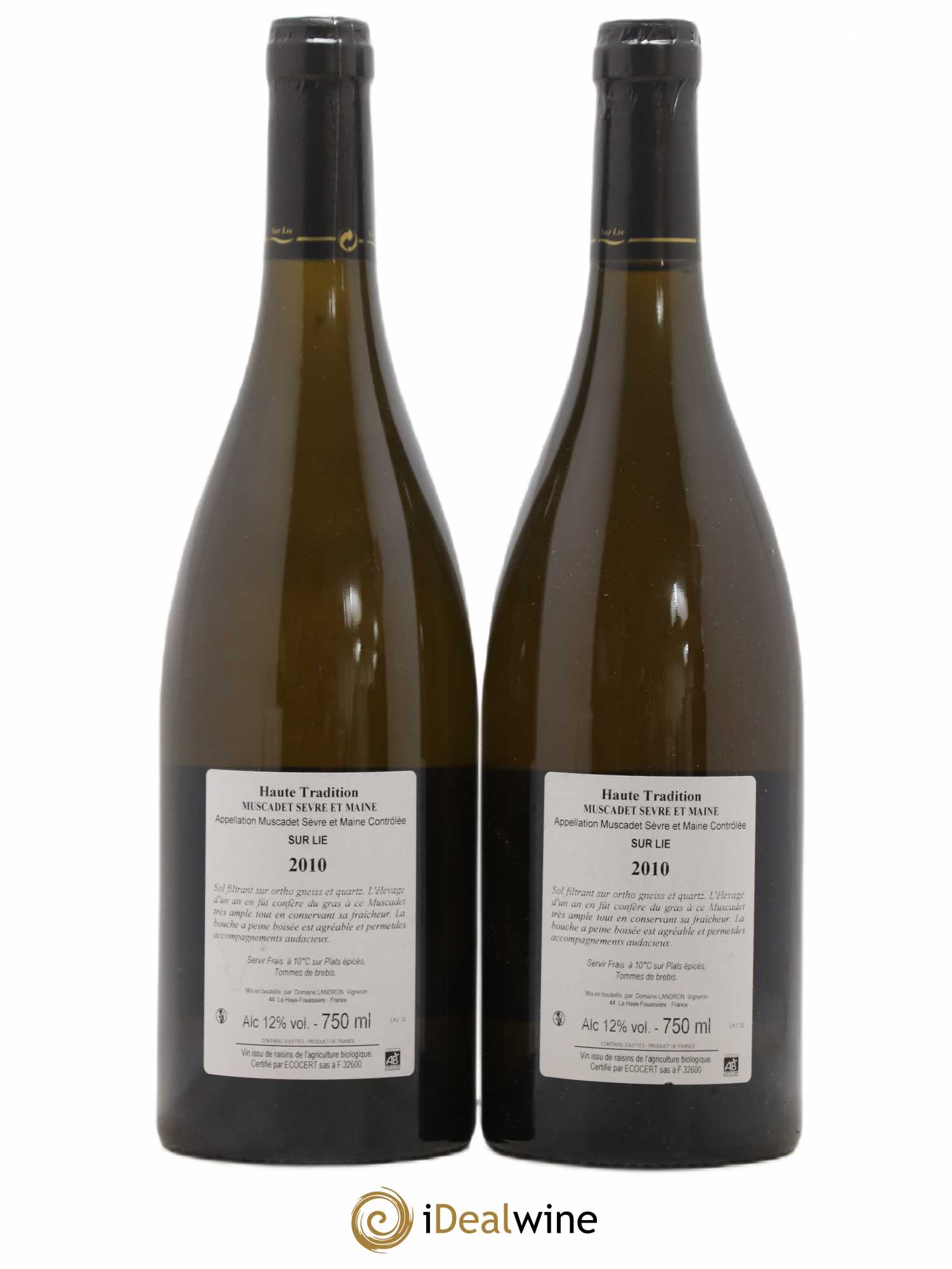 Muscadet-Sèvre-et-Maine sur lie Haute Tradition Jo Landron 2010 - Posten von 2 Flaschen - 1