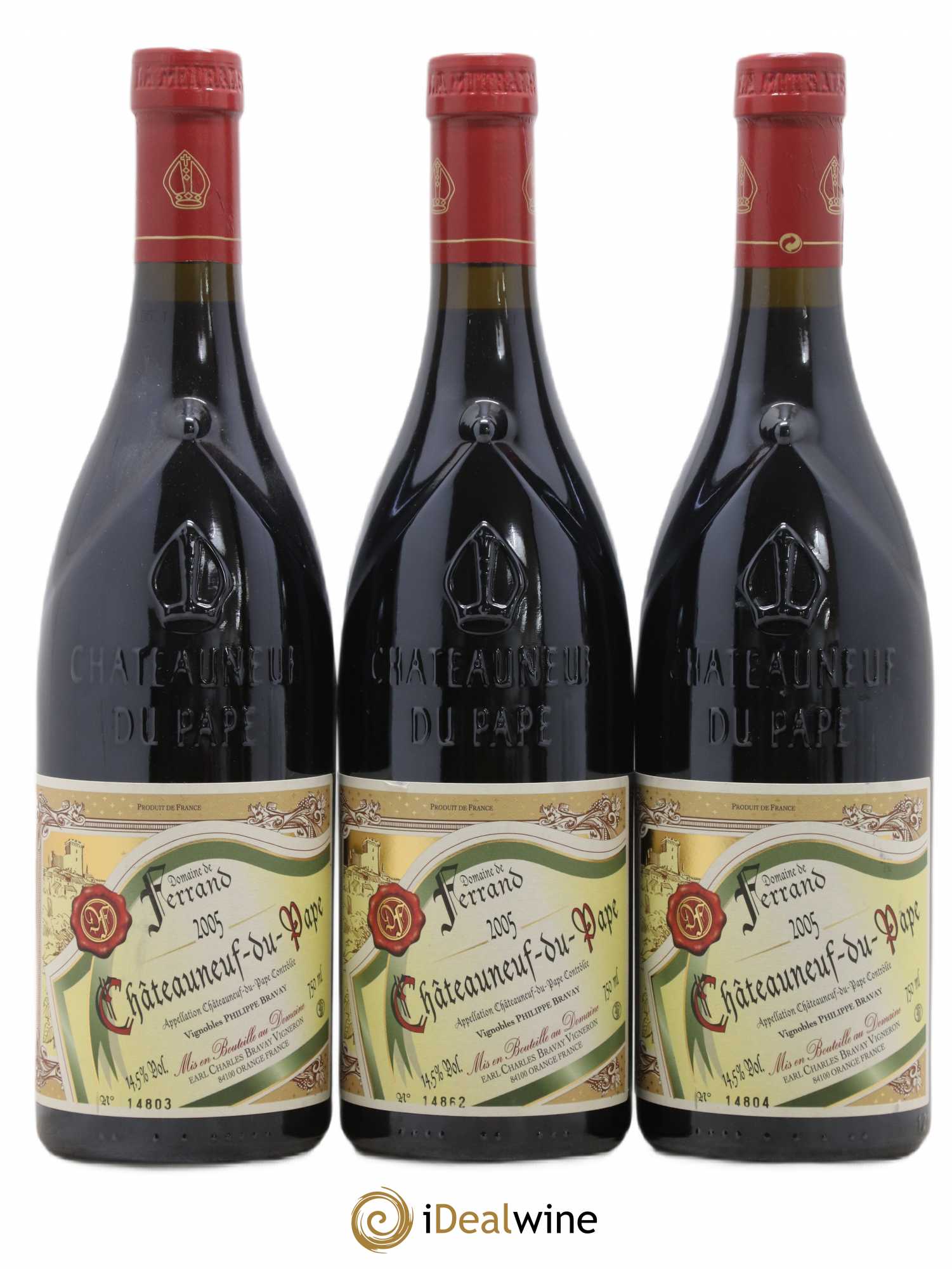 Châteauneuf-du-Pape Domaine de Ferrand Domaine de Ferrand Philippe Bravay 2005 - Posten von 3 Flaschen - 0