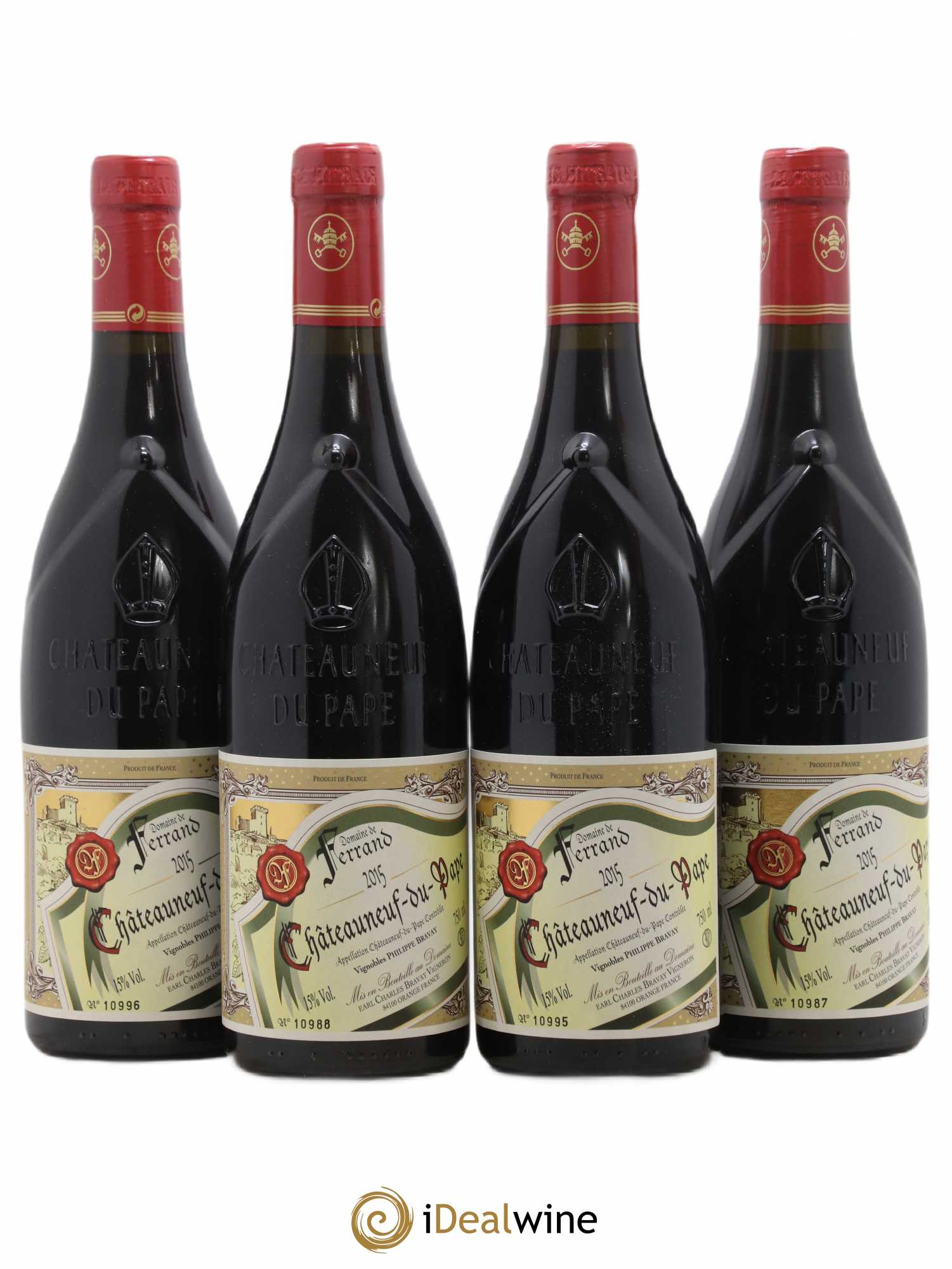 Châteauneuf-du-Pape Domaine de Ferrand Domaine de Ferrand Philippe Bravay 2015 - Lot de 4 bouteilles - 0