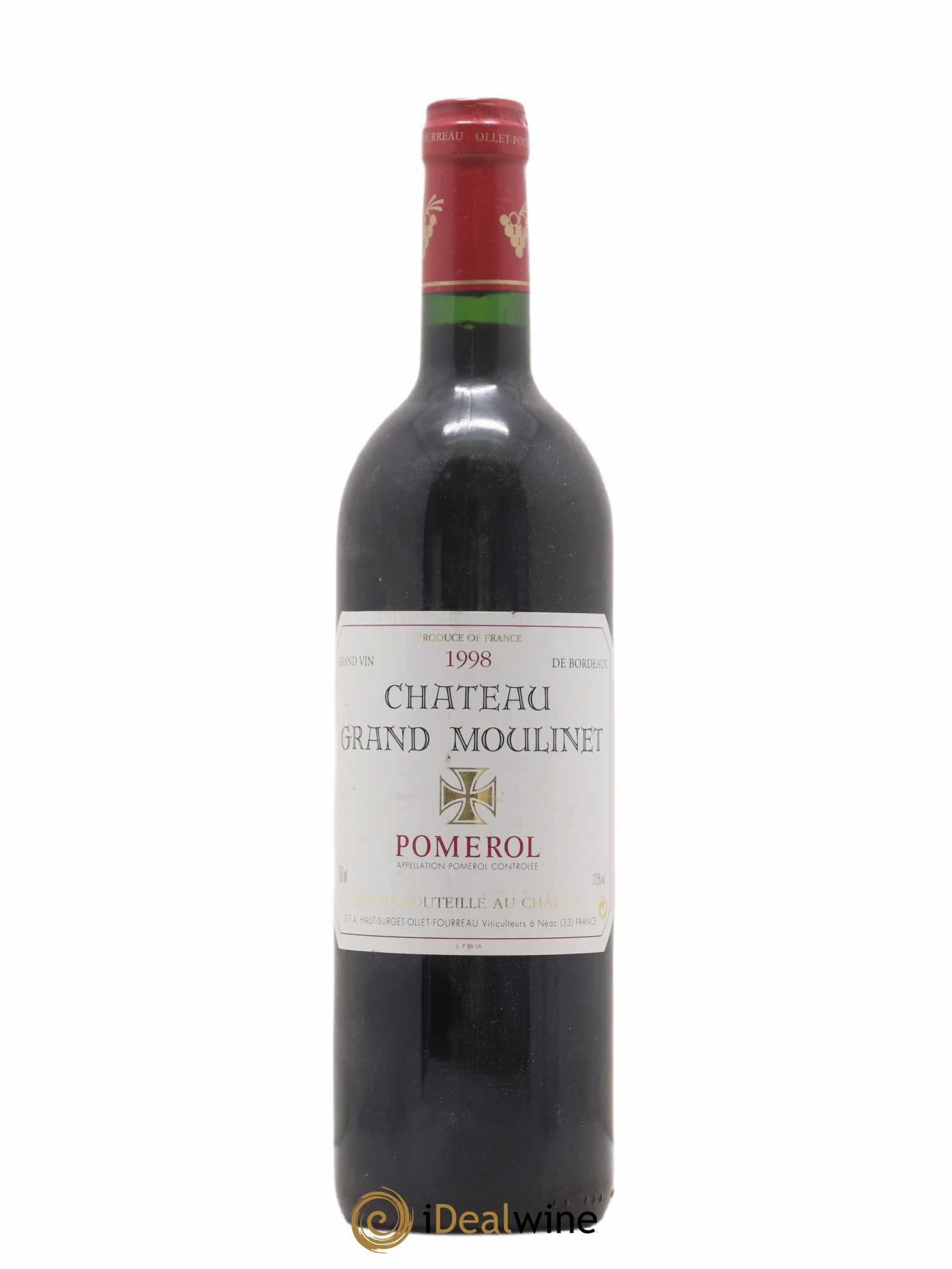 Pomerol Grand Moulinet 1998 - Lot de 1 bouteille - 0