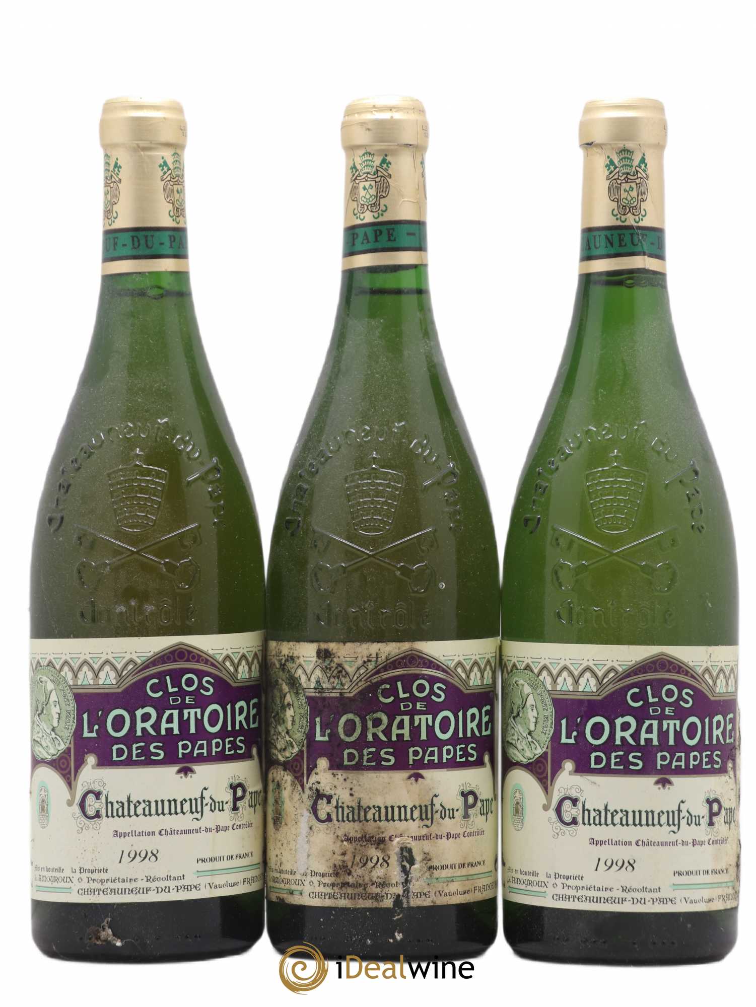 Châteauneuf-du-Pape Clos de l'Oratoire des Papes 1998 - Lot de 3 bouteilles - 0