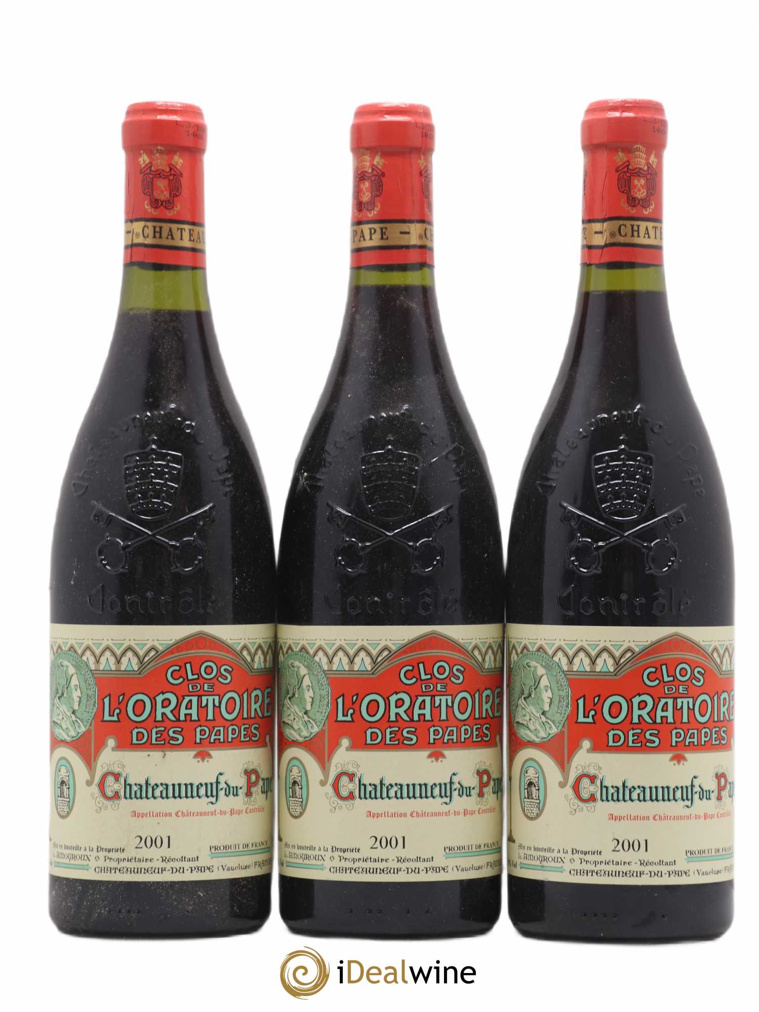 Châteauneuf-du-Pape Clos de l'Oratoire des Papes 2001 - Lot de 3 bouteilles - 0