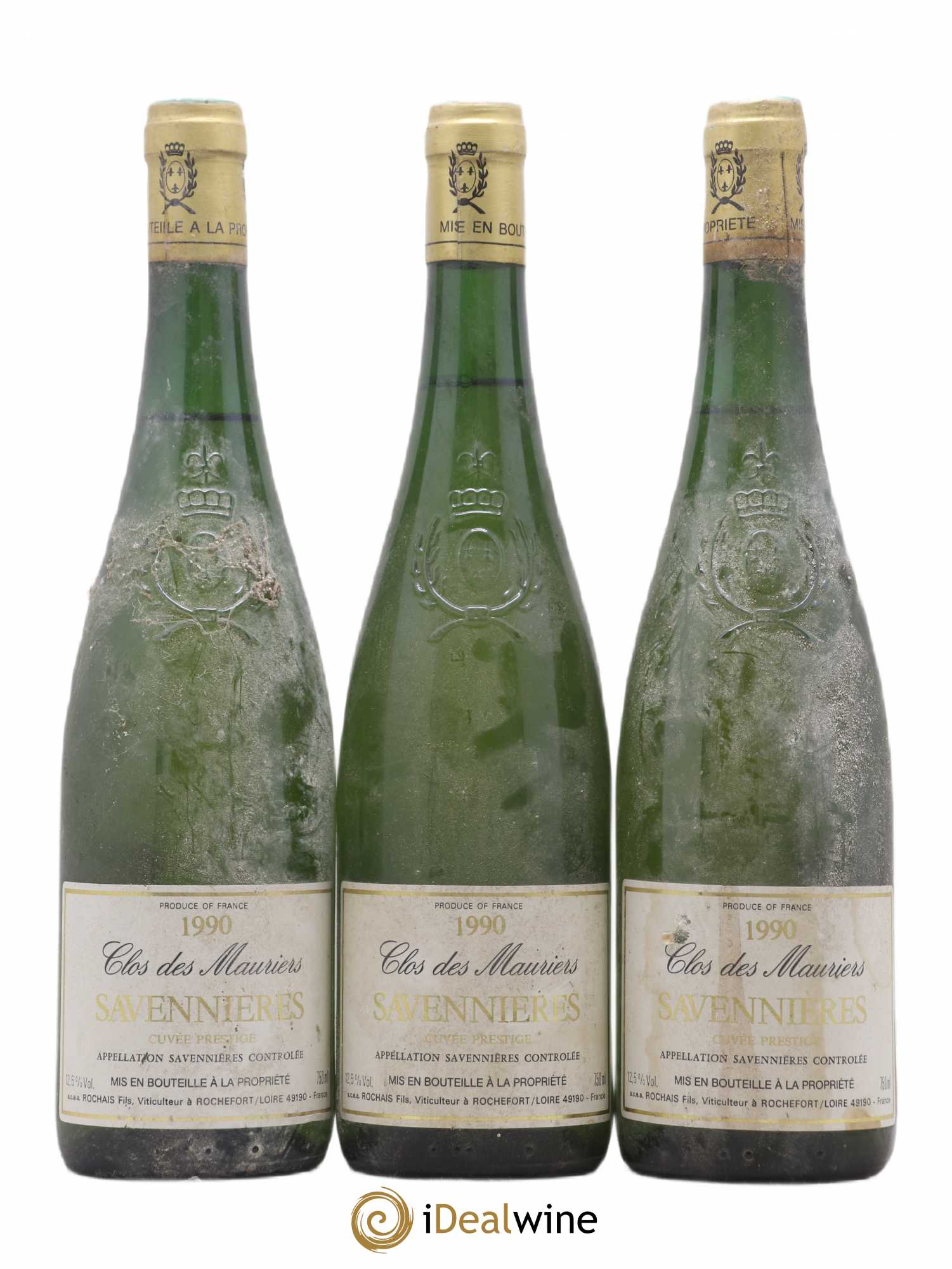 Savennières Clos Des Mauriers Rochais 1990 - Lot de 3 bouteilles - 0