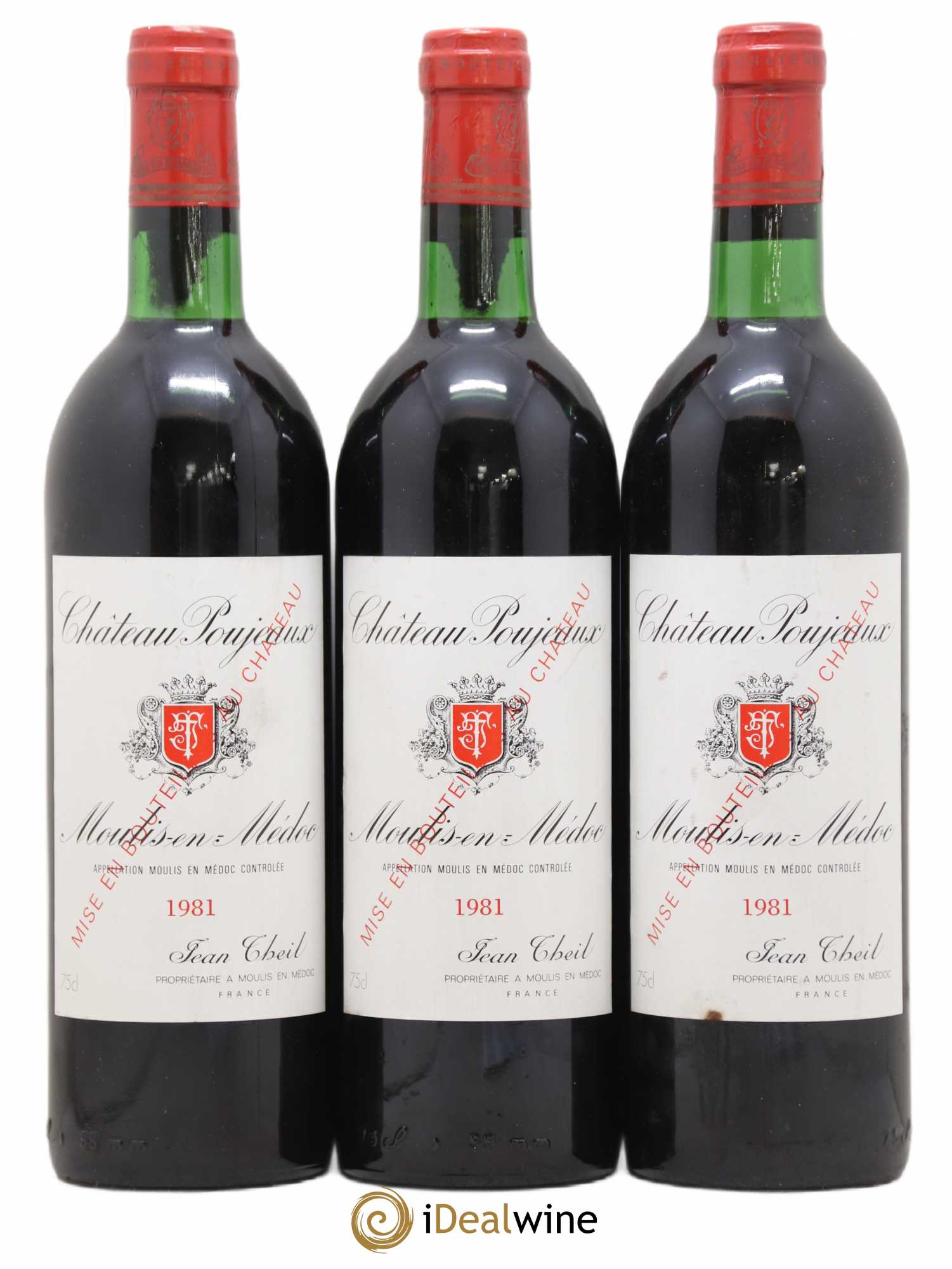 Château Poujeaux 1981 - Lot de 3 bouteilles - 0