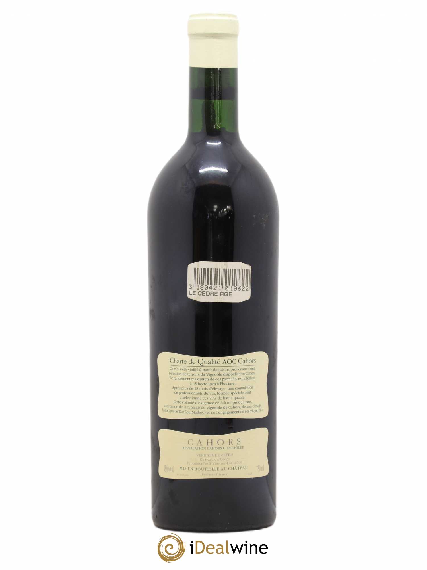 Cahors Château du Cèdre Cuvée Le Cèdre Pascal et Jean-Marc Verhaeghe 2001 - Lot de 1 bouteille - 1