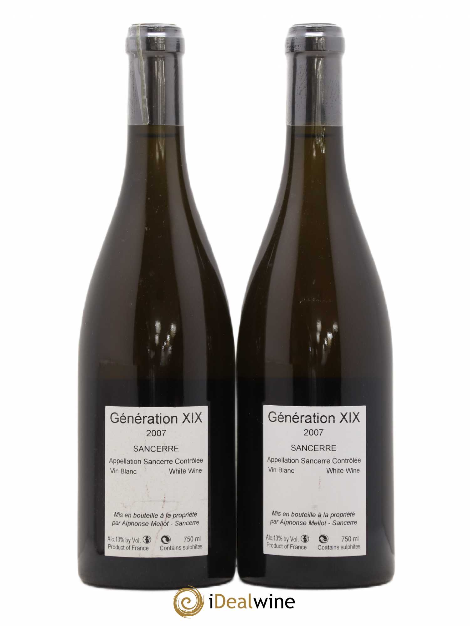Sancerre Génération XIX Alphonse Mellot (sans prix de réserve) 2007 - Lot de 2 bouteilles - 1