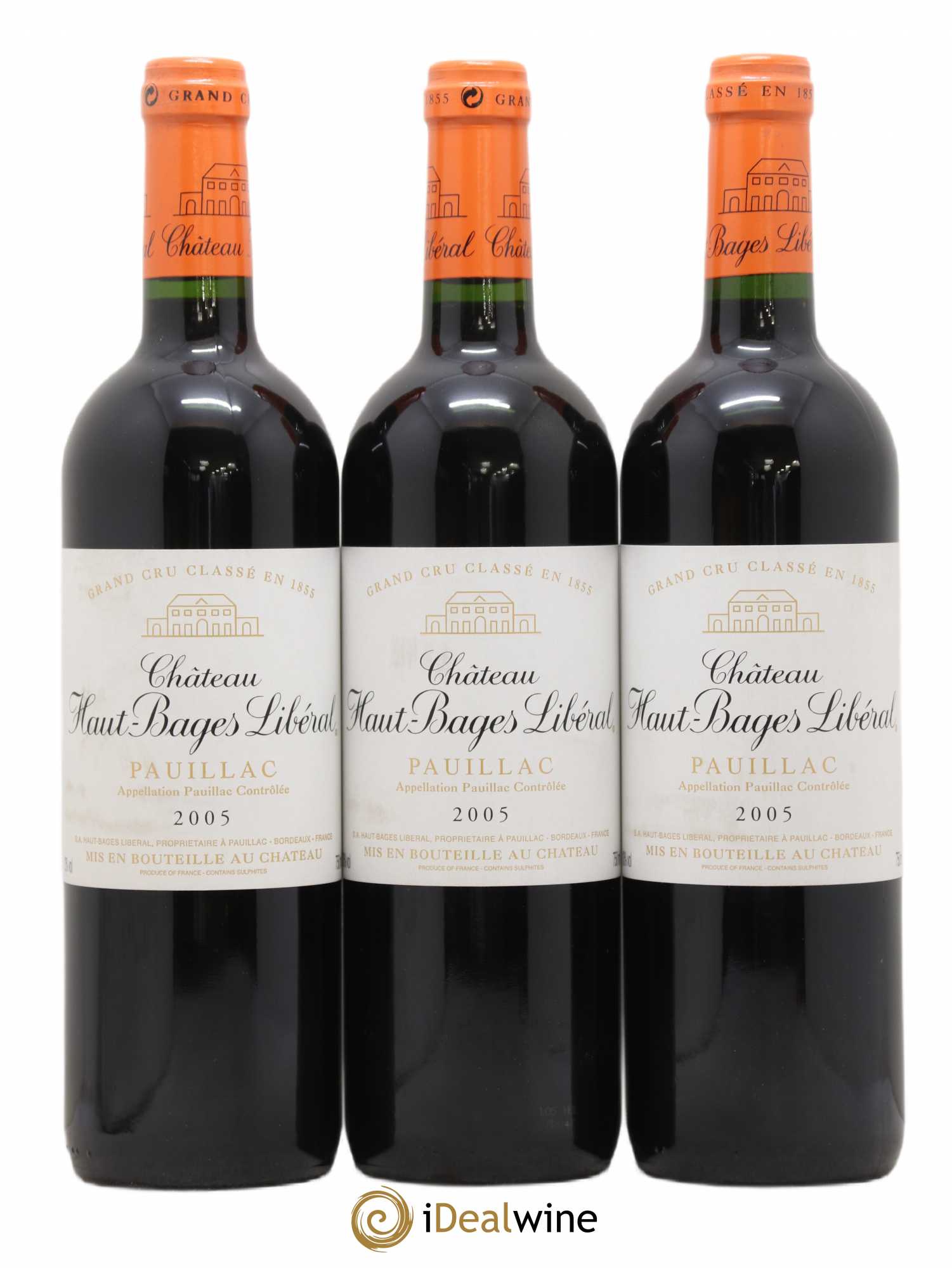 Château Haut Bages Libéral 5ème Grand Cru Classé 2005 - Lot de 3 bouteilles - 0
