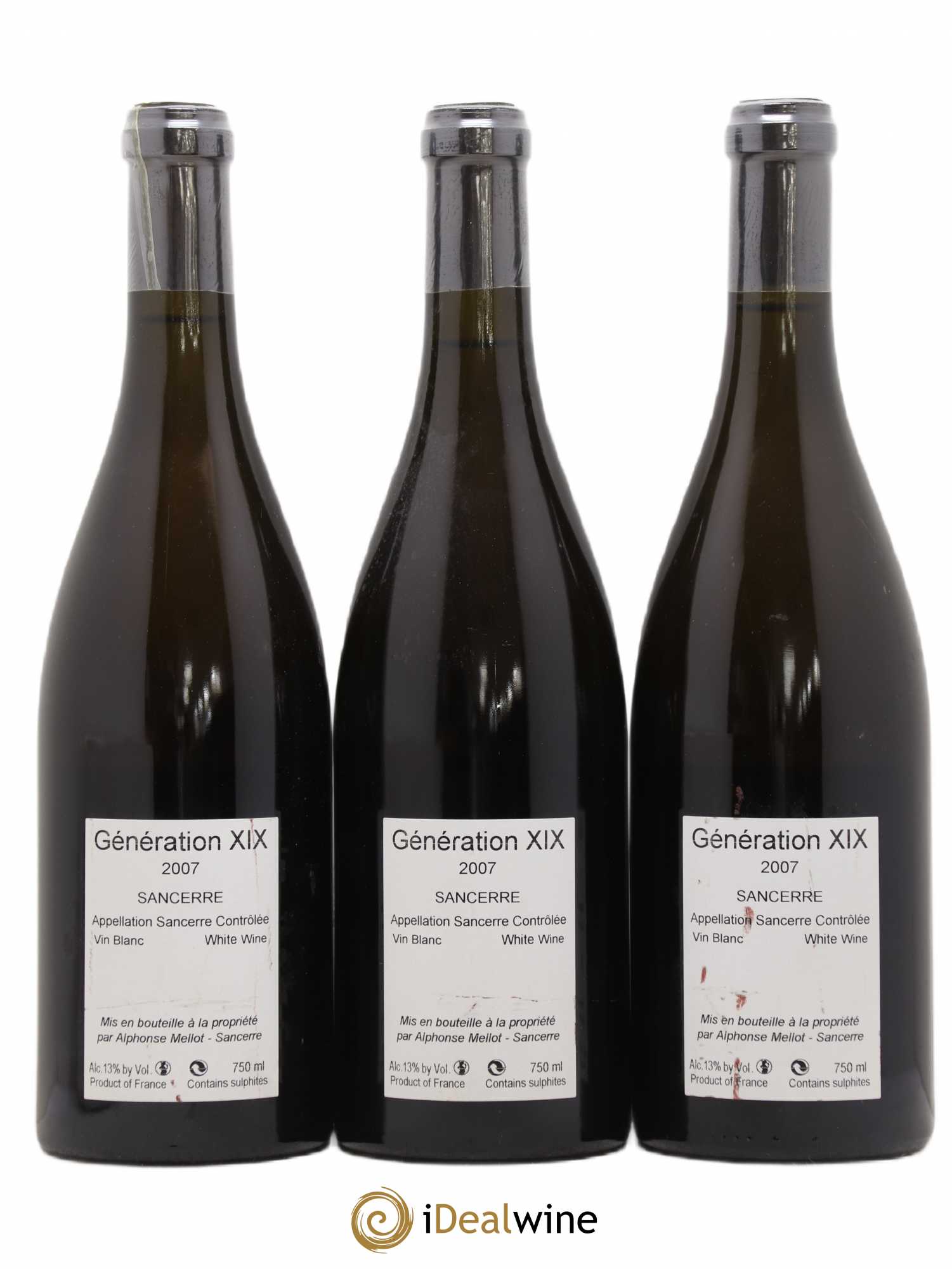 Sancerre Génération XIX Alphonse Mellot 2007 - Lot of 3 bottles - 1