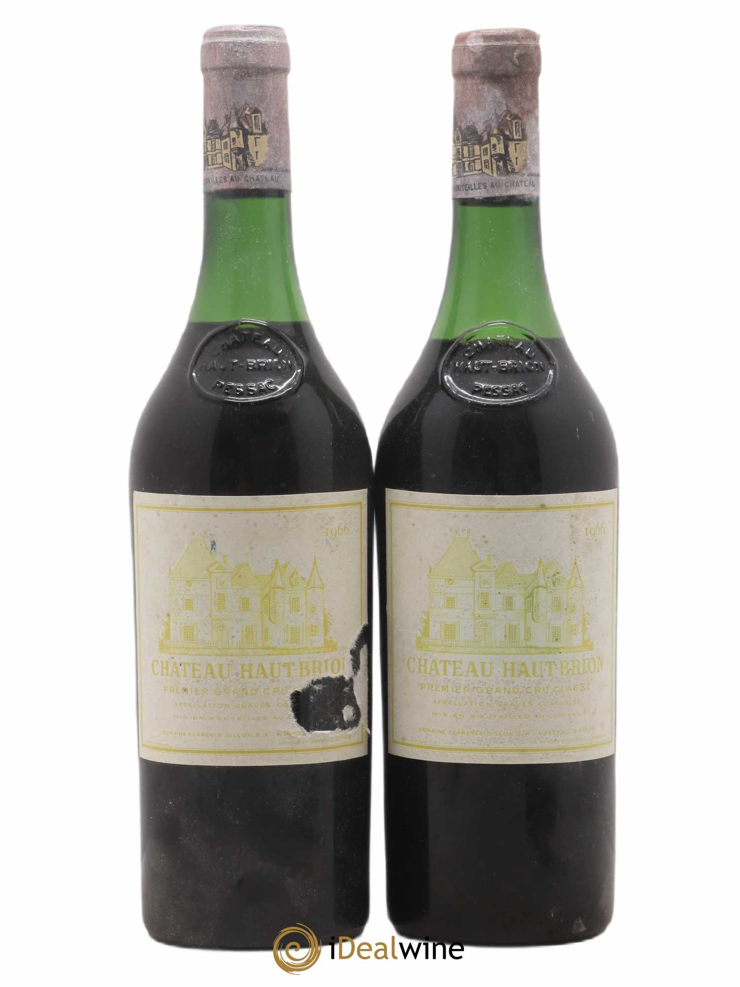 Château Haut Brion 1er Grand Cru Classé 1966 - Lot de 2 bouteilles - 0