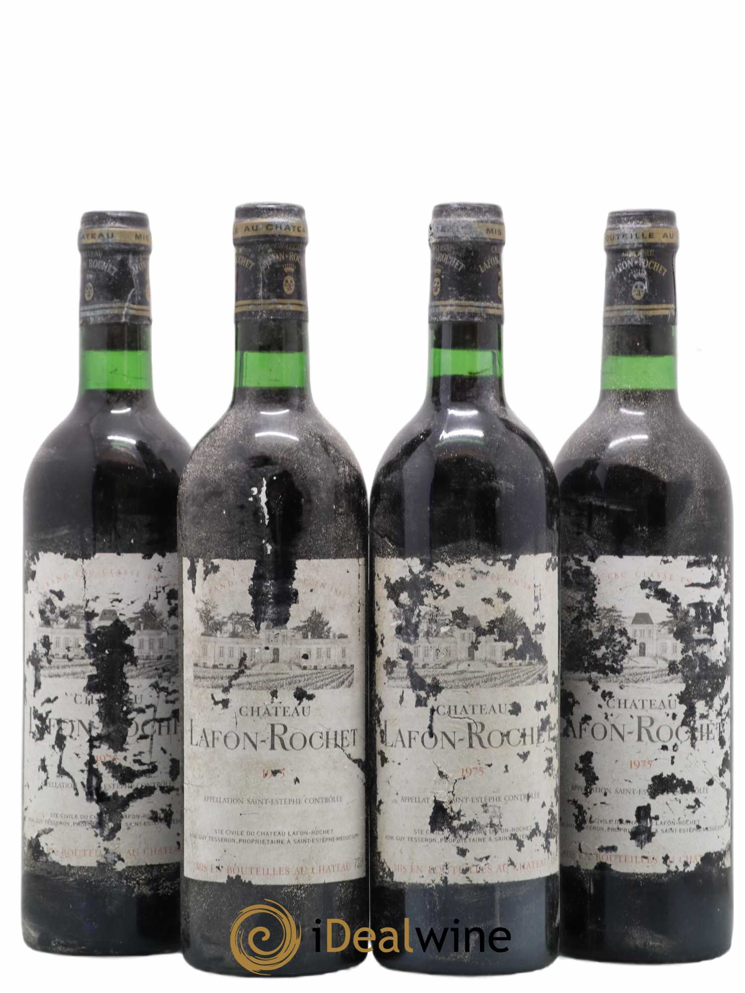 Château Lafon Rochet 4ème Grand Cru Classé 1975 - Lot de 4 bouteilles - 0