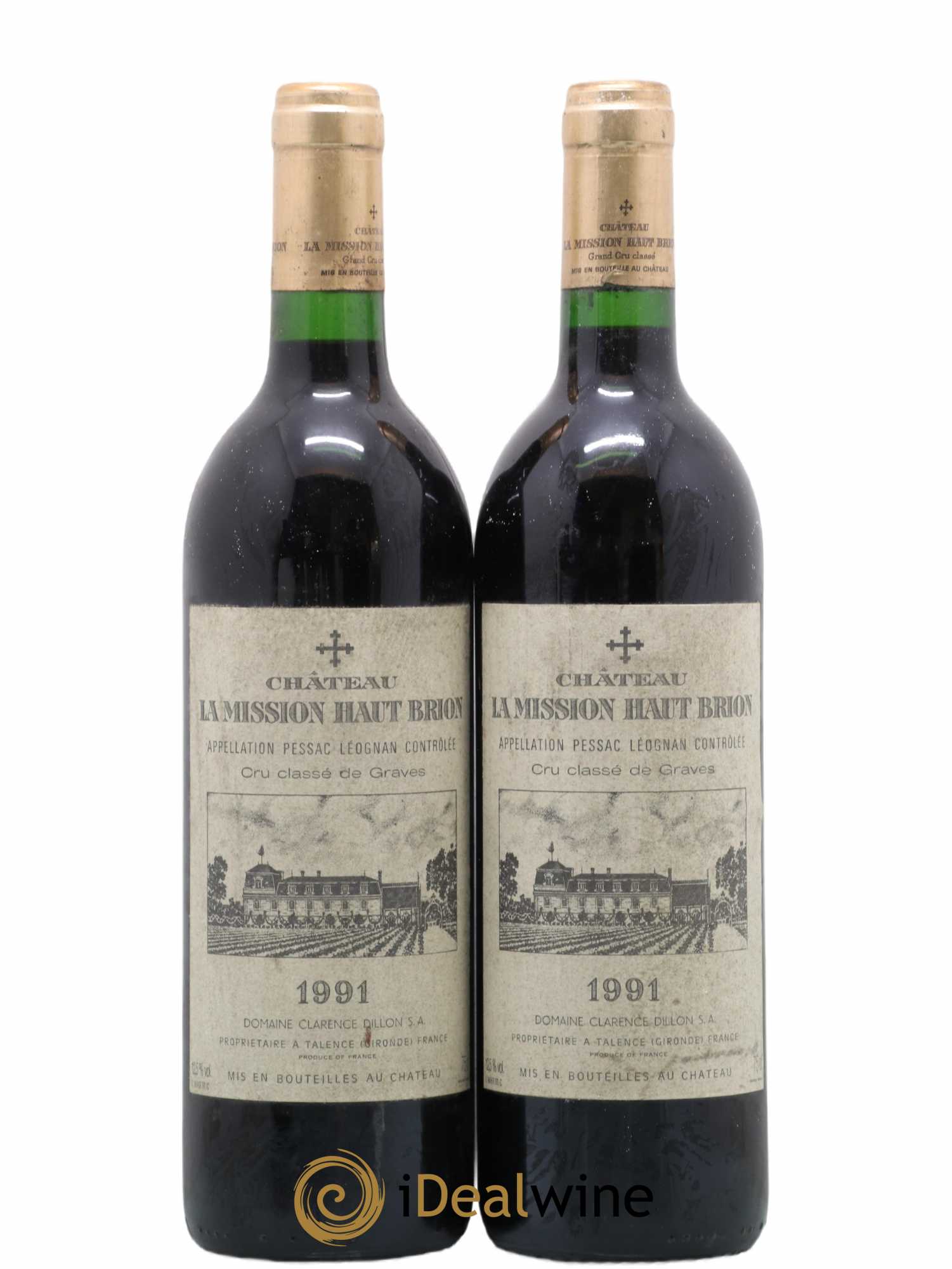 Château la Mission Haut-Brion Cru Classé de Graves 1991 - Lot de 2 bouteilles - 0