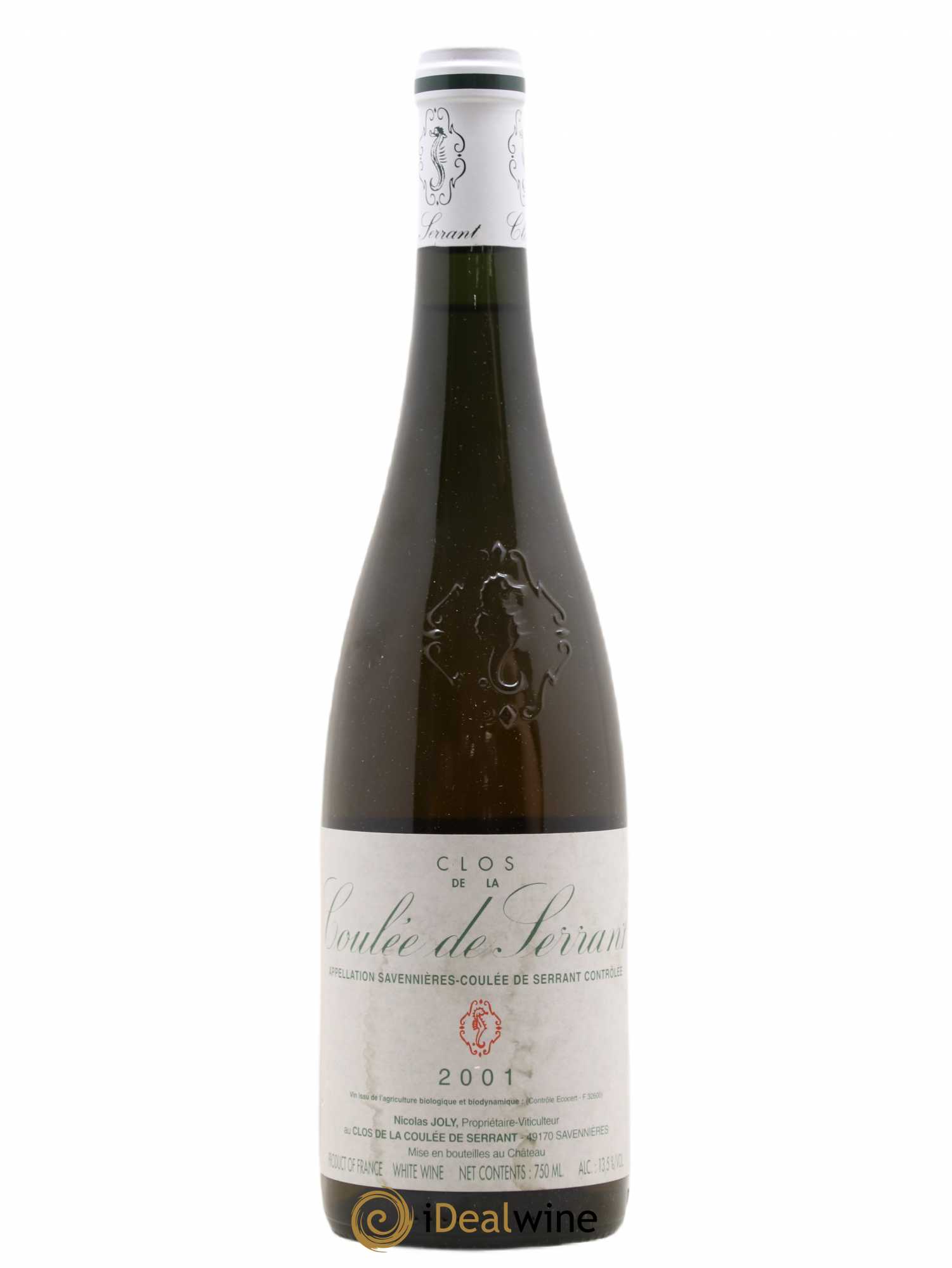 Savennières Clos de la Coulée de Serrant Vignobles de la Coulée de Serrant - Nicolas Joly 2001 - Lot de 1 bouteille - 0
