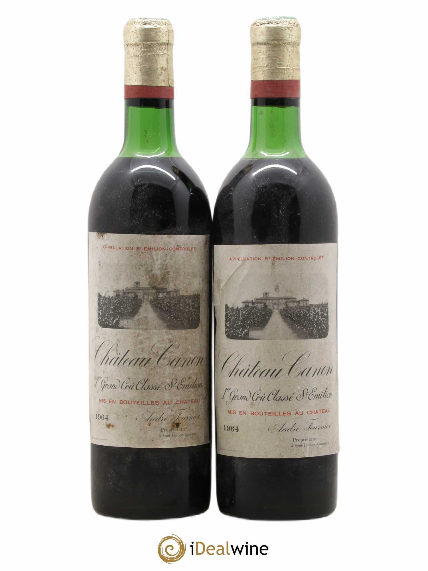 Château Canon 1er Grand Cru Classé B 1964 - Lotto di 2 bottiglie - 0