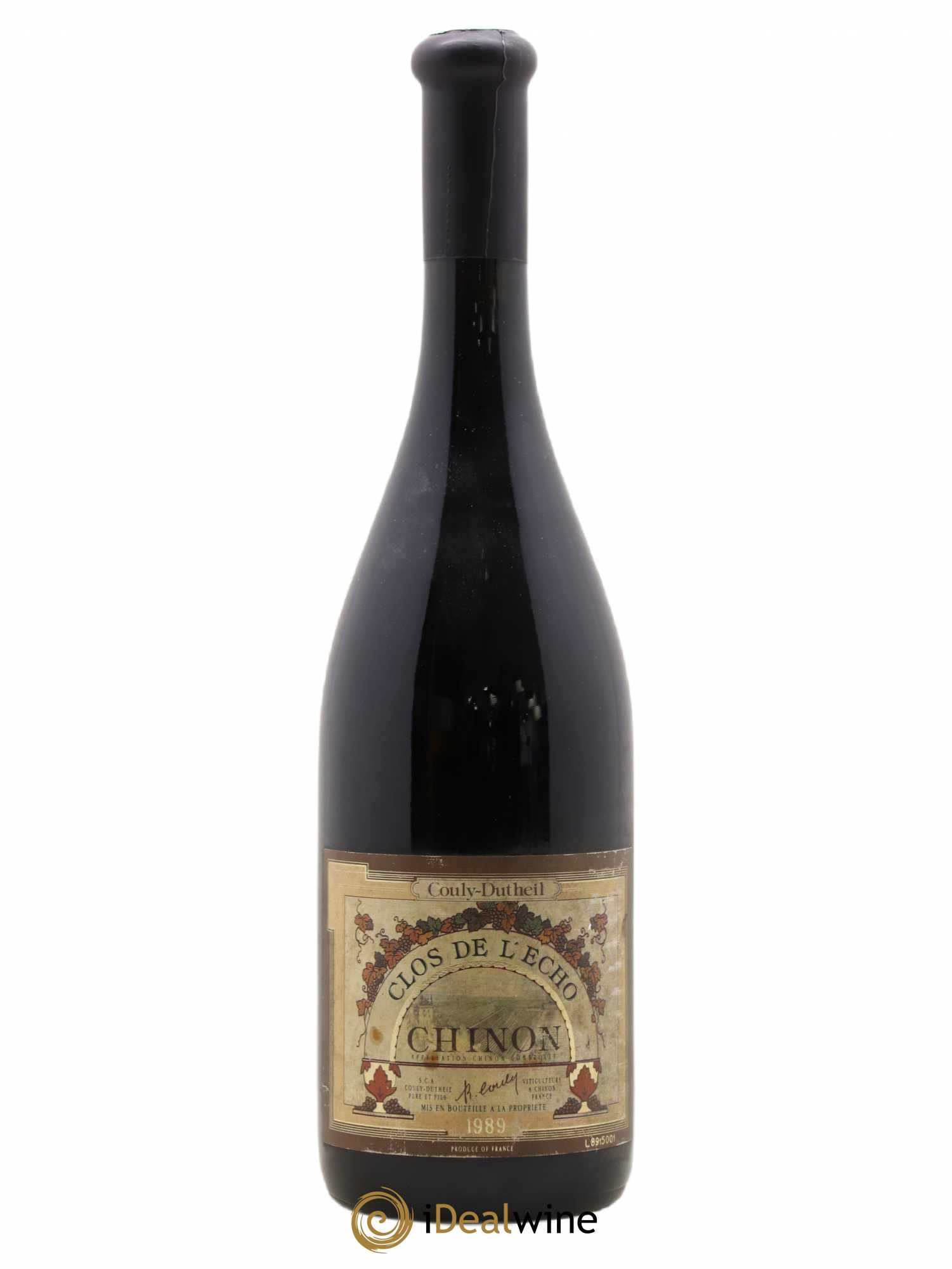 Chinon Clos de l'Echo Couly-Dutheil 1989 - Lot de 1 bouteille - 0