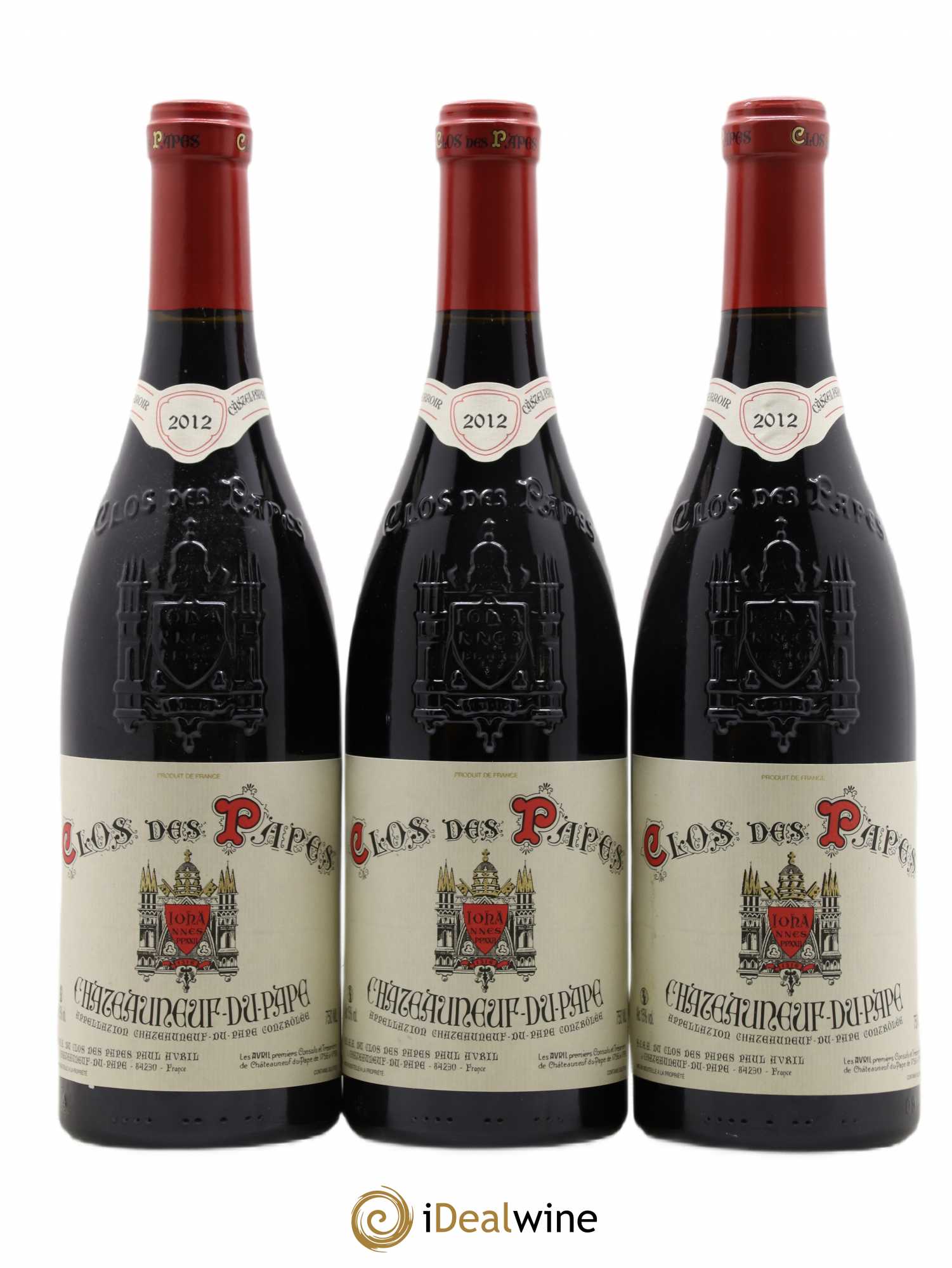 Châteauneuf-du-Pape Clos des Papes - Paul Avril 2012 - Lot de 3 bouteilles - 0