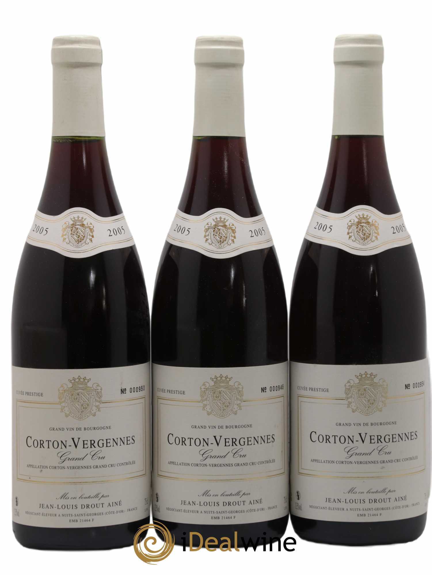 Corton Grand Cru Vergences Domaine Jean Louis Droit Aîné 2005 - Posten von 3 Flaschen - 0