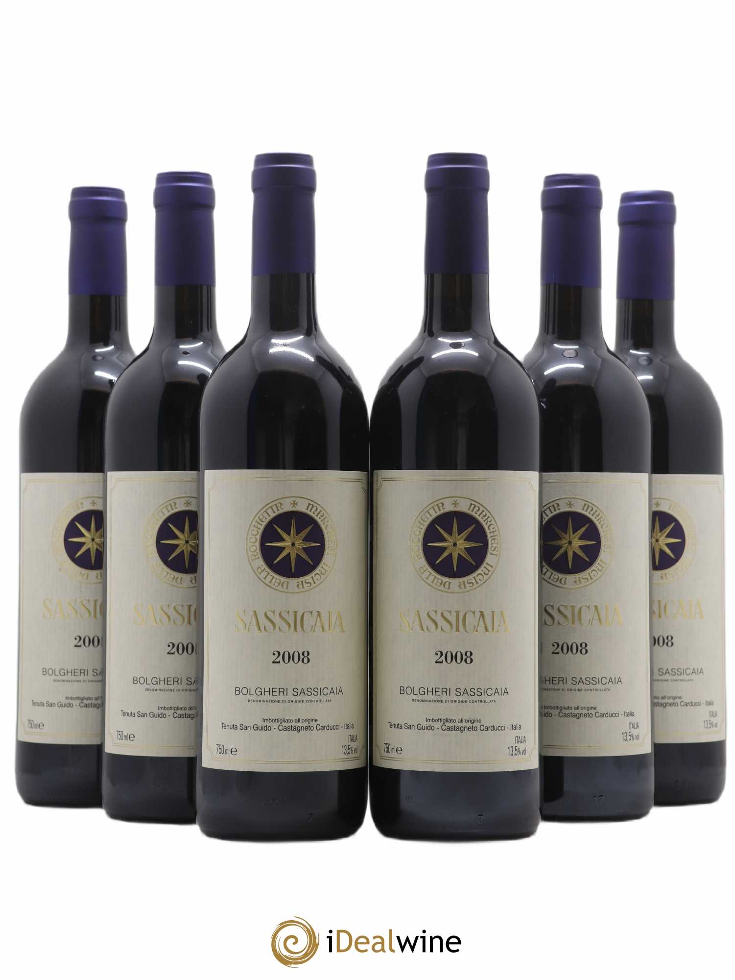 Bolgheri DOC Sassicaia Tenuta San Guido 2008 - Lot de 6 bouteilles - 0