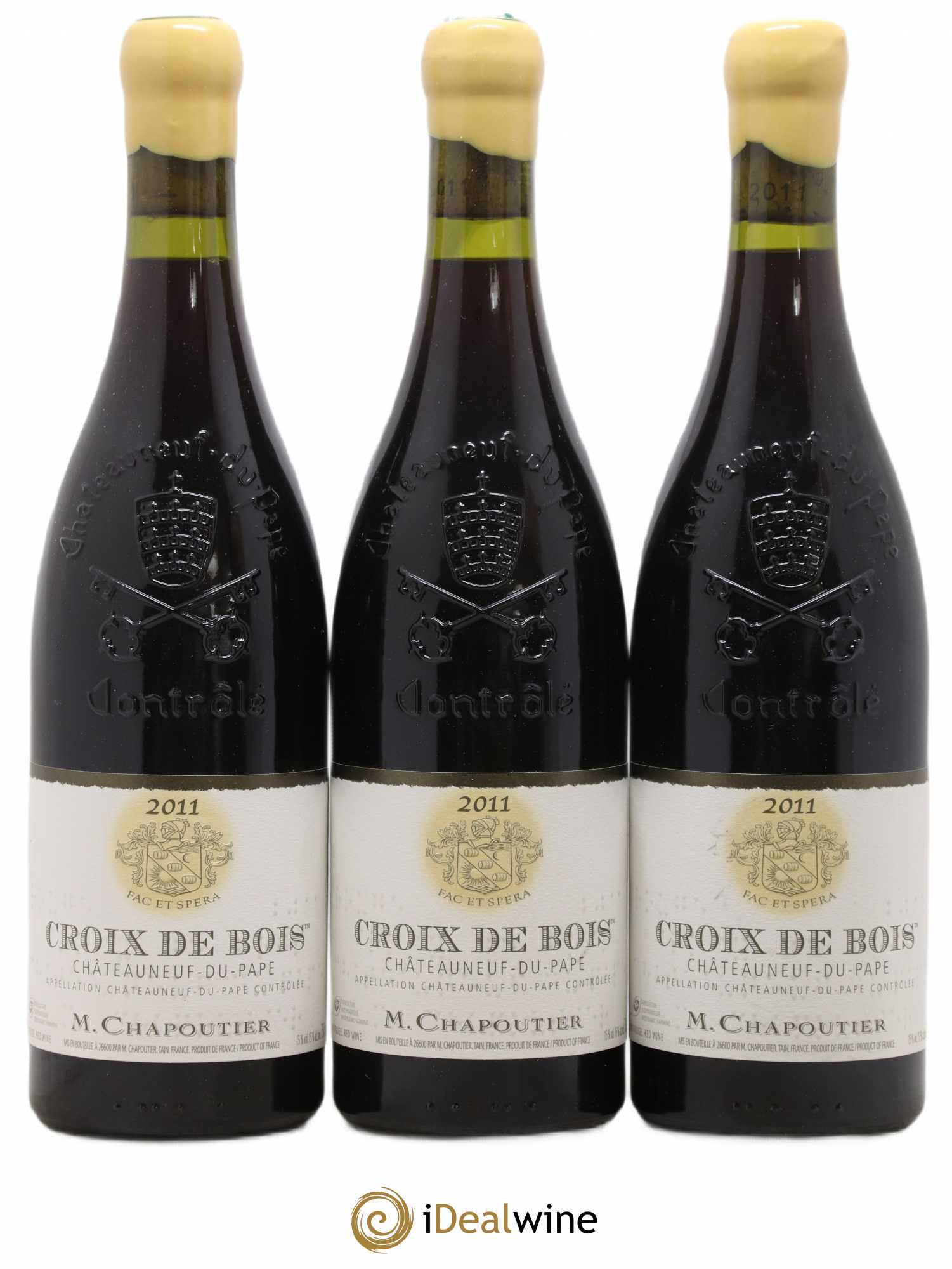 Châteauneuf-du-Pape Croix de Bois Chapoutier 2011 - Lot de 3 bouteilles - 0