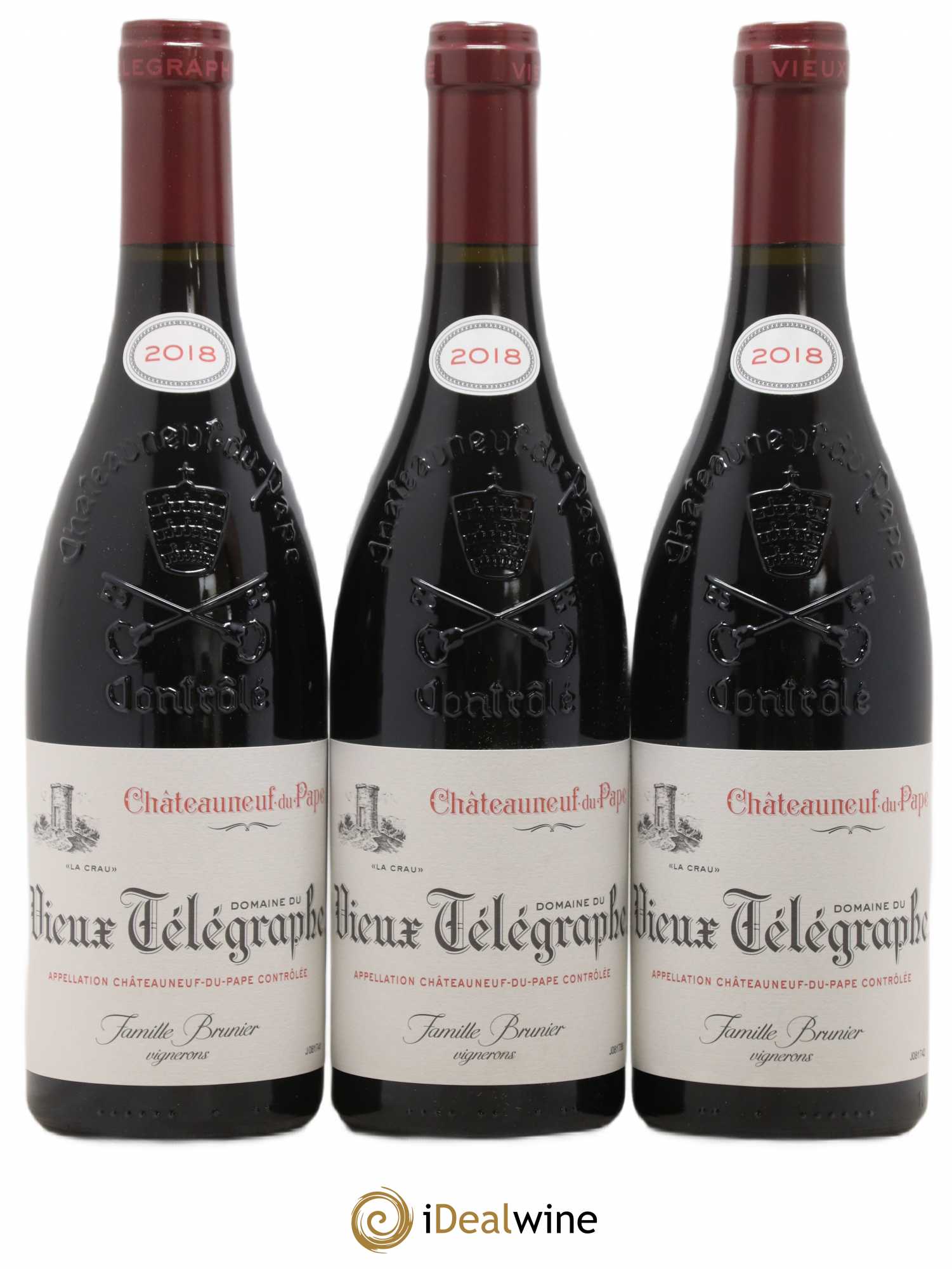 Châteauneuf-du-Pape Vieux Télégraphe (Domaine du) Vignobles Brunier 2018 - Lot de 6 bouteilles - 2