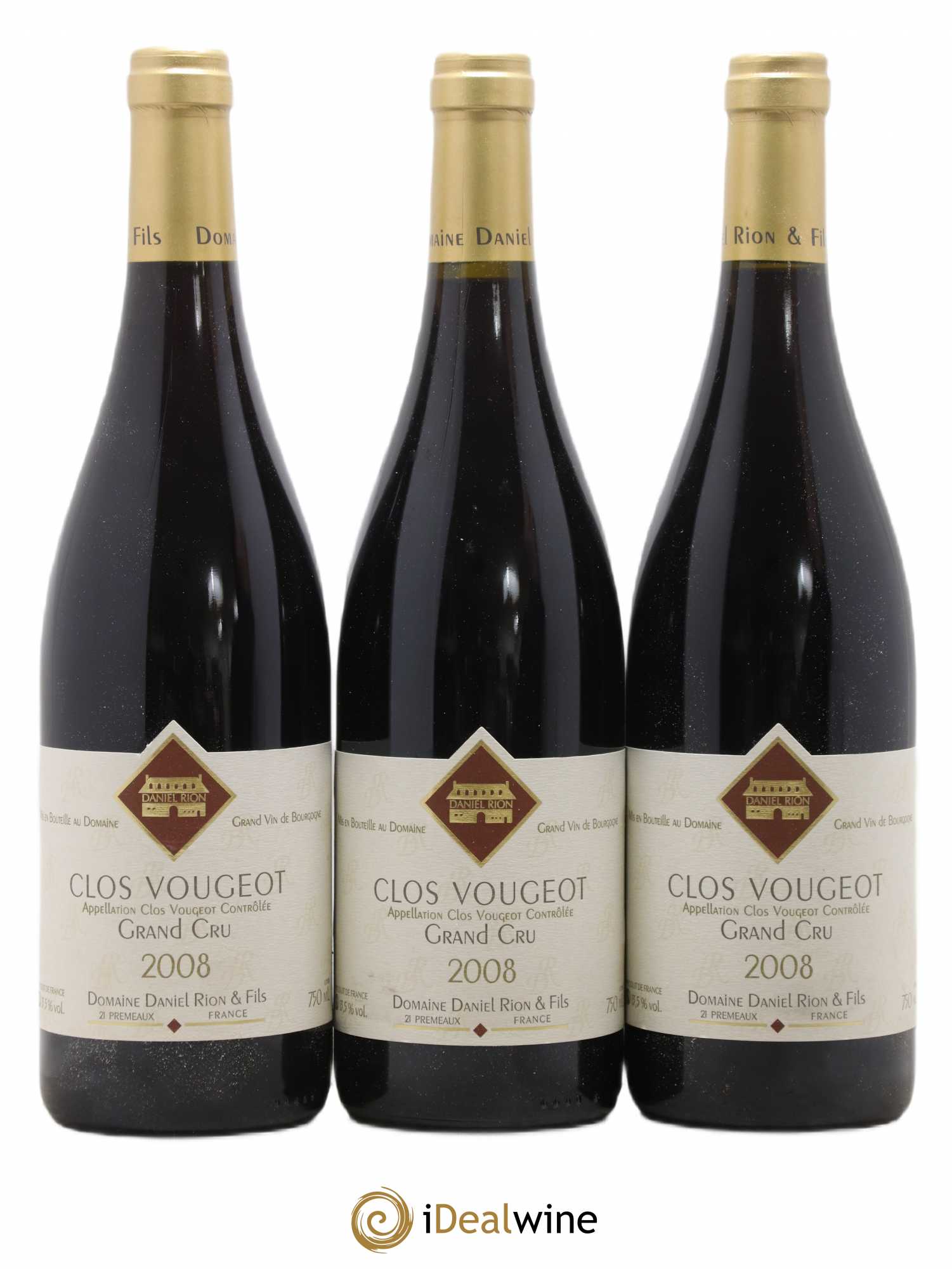 Clos de Vougeot Grand Cru Daniel Rion 2008 - Lot de 3 bouteilles - 0