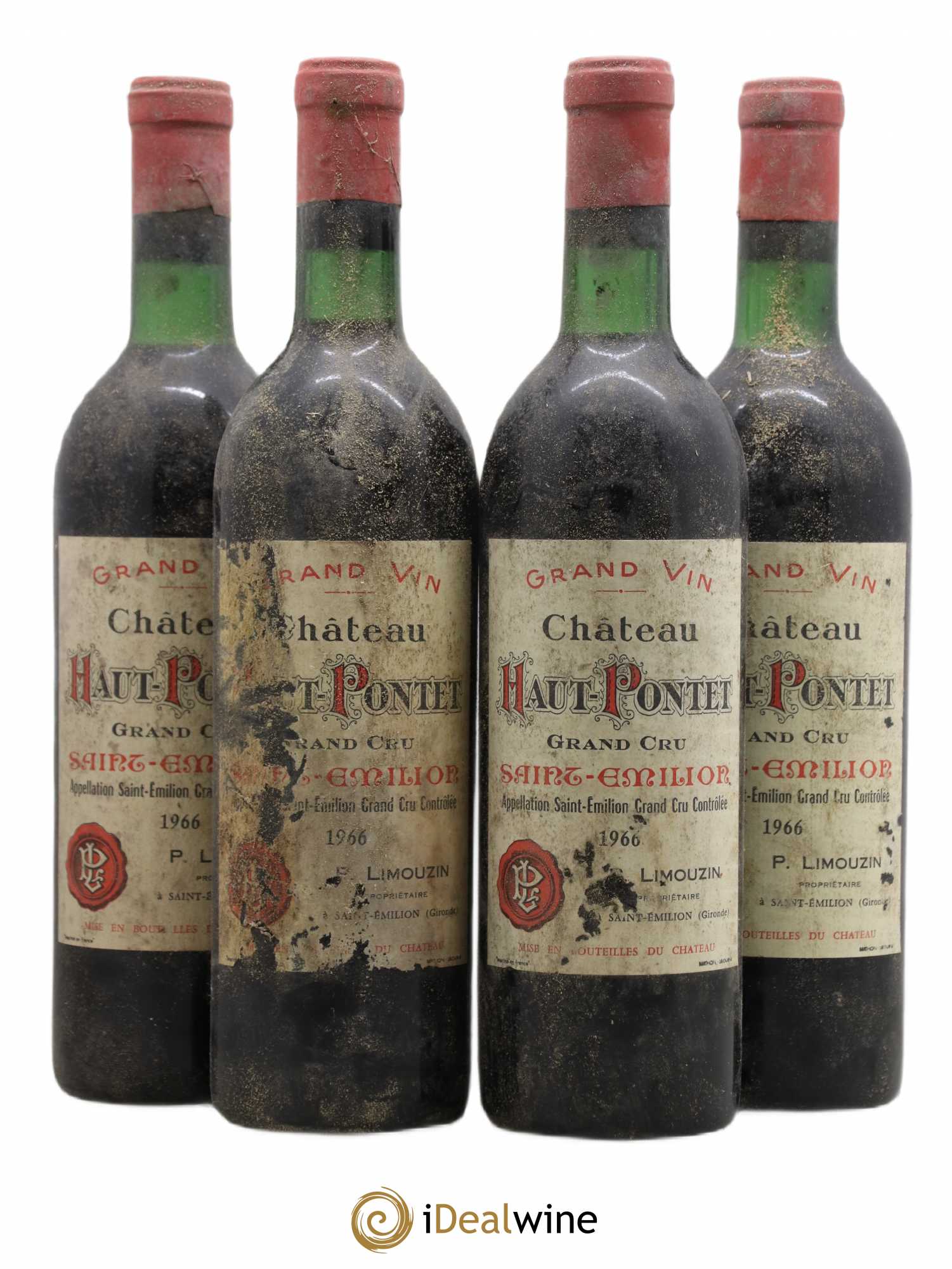 Saint-Émilion Grand Cru Château Haut Pontet 1966 - Lot de 4 bouteilles - 0