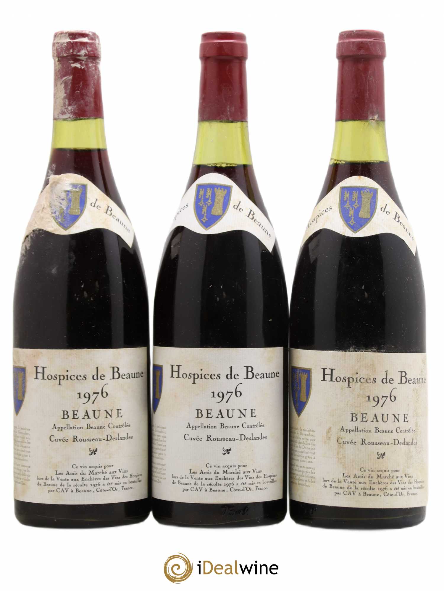 Beaune 1er Cru Cuvée Rousseau-Deslandes Hospices de Beaune 1976 - Lot de 3 bouteilles - 0
