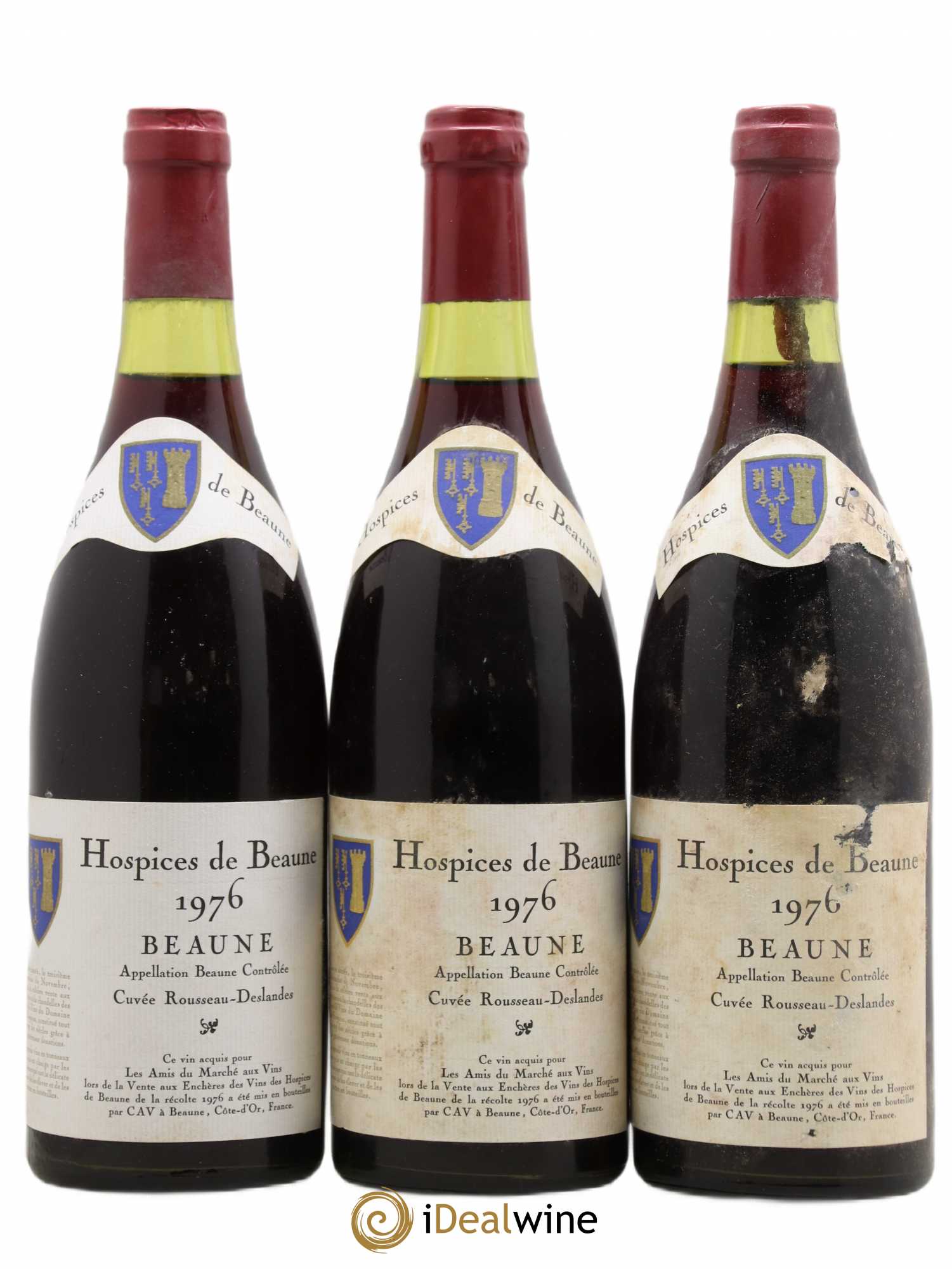 Beaune 1er Cru Cuvée Rousseau-Deslandes Hospices de Beaune 1976 - Lot de 3 bouteilles - 0