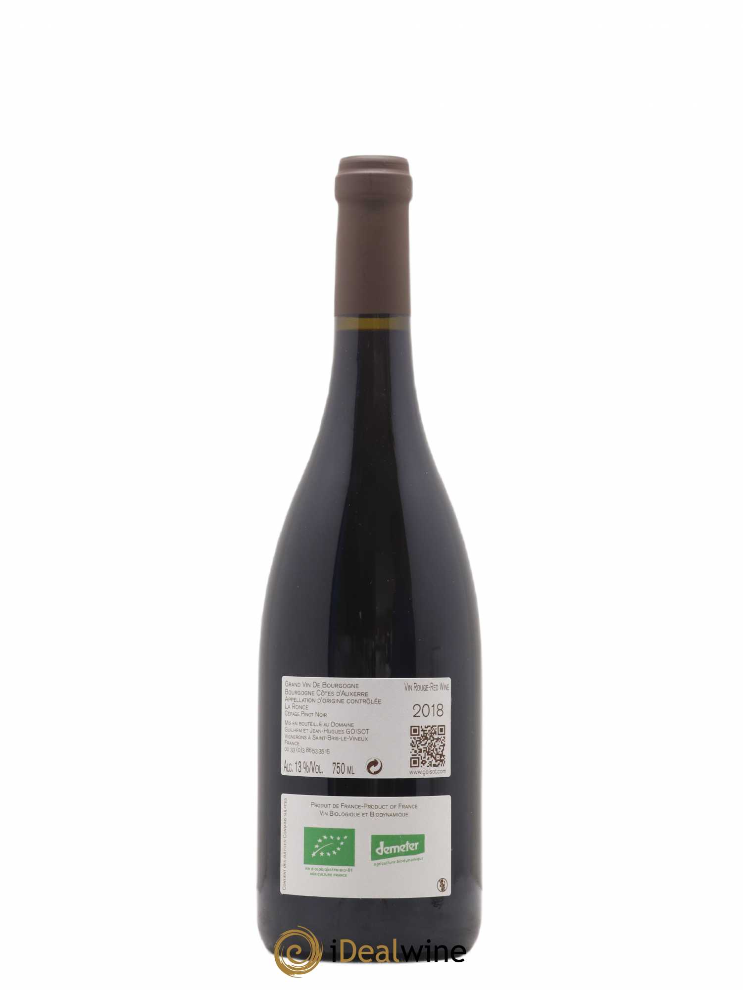 Bourgogne Côtes d'Auxerre La Ronce Goisot 2018 - Lot de 1 bouteille - 1