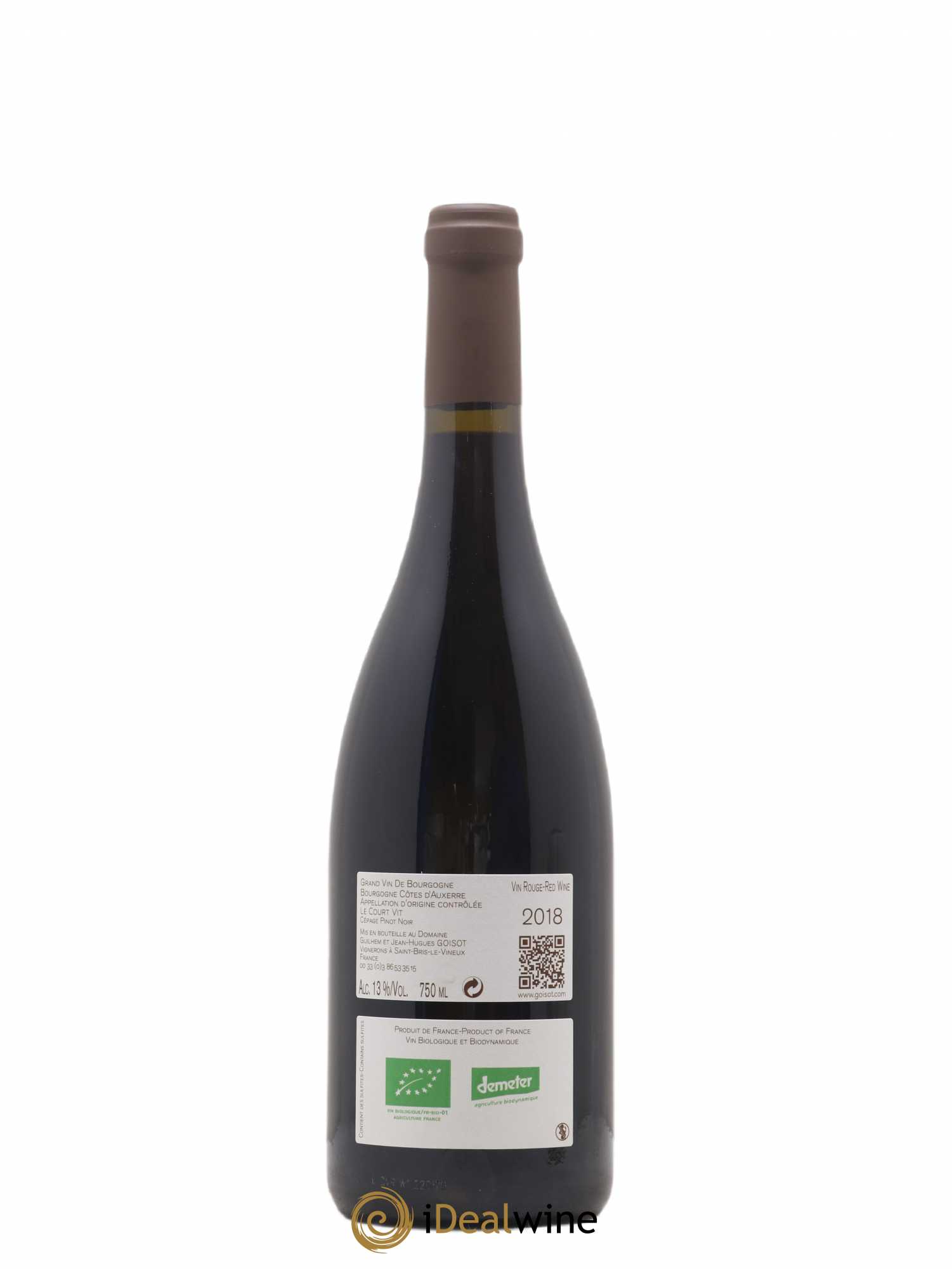 Bourgogne Cotes d'Auxerre Le Court Vit Goisot 2018 - Posten von 1 Flasche - 1