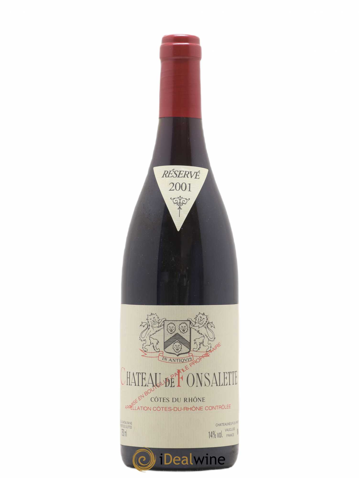 Côtes-du-Rhône Château de Fonsalette Emmanuel Reynaud 2001 - Lot de 1 bouteille - 0