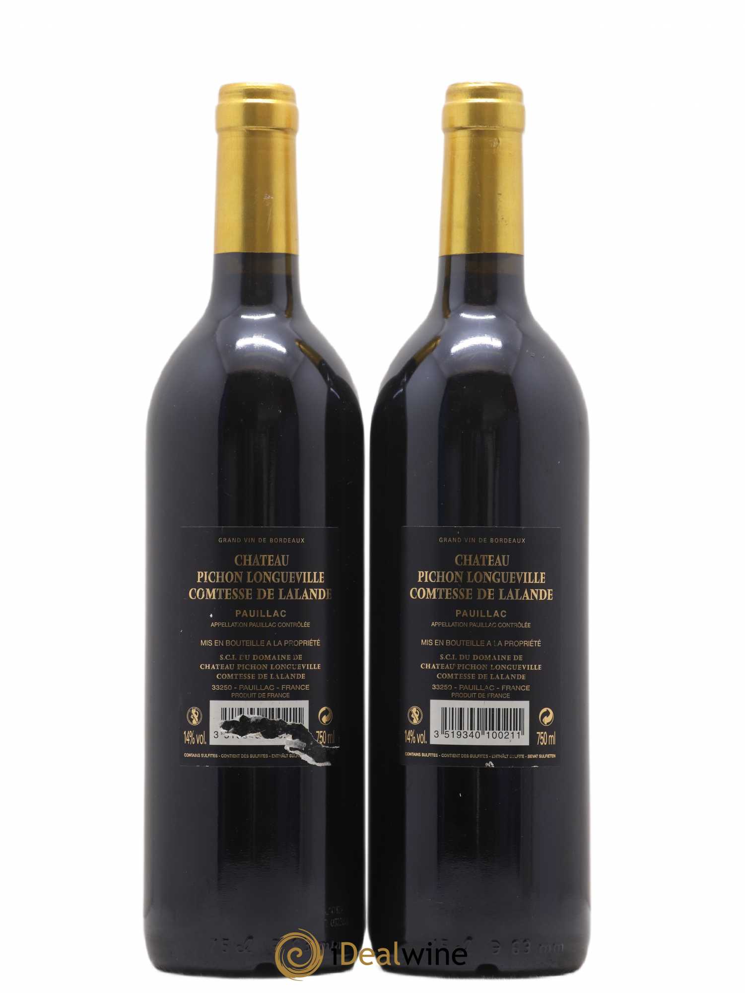 Château Pichon Longueville Comtesse de Lalande 2ème Grand Cru Classé 2010 - Lot de 2 bouteilles - 1