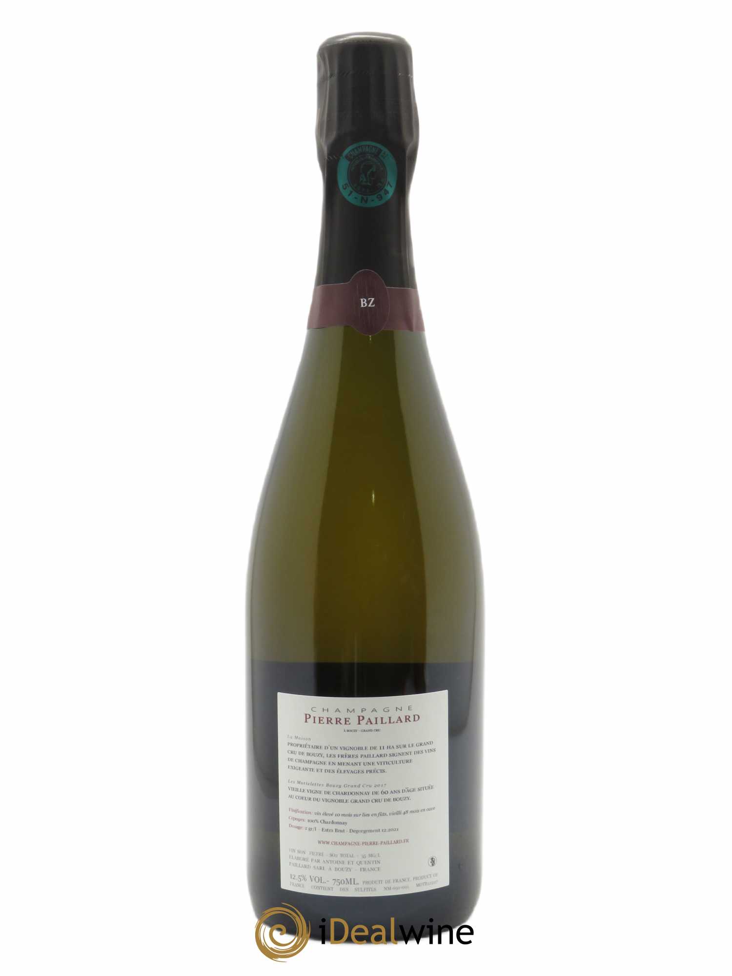 Les Mottelettes Bouzy Grand Cru Extra-Brut Pierre Paillard 2017 - Lot de 1 bouteille - 1