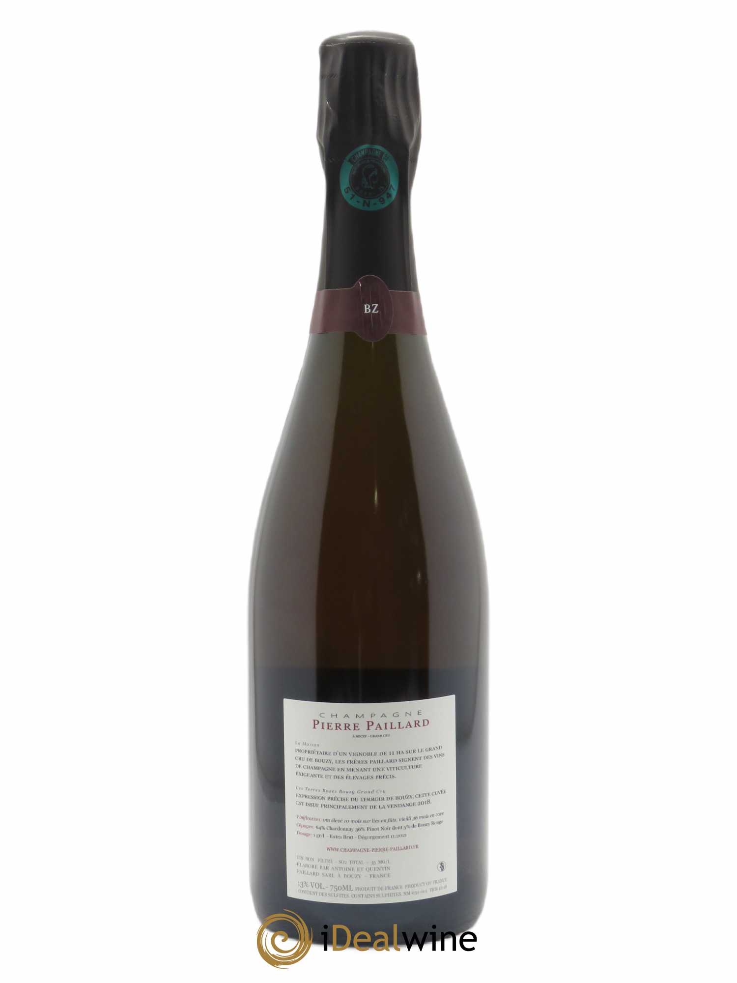 Les Terres Roses Grand Cru Extra-Brut Pierre Paillard - Lot de 1 bouteille - 1