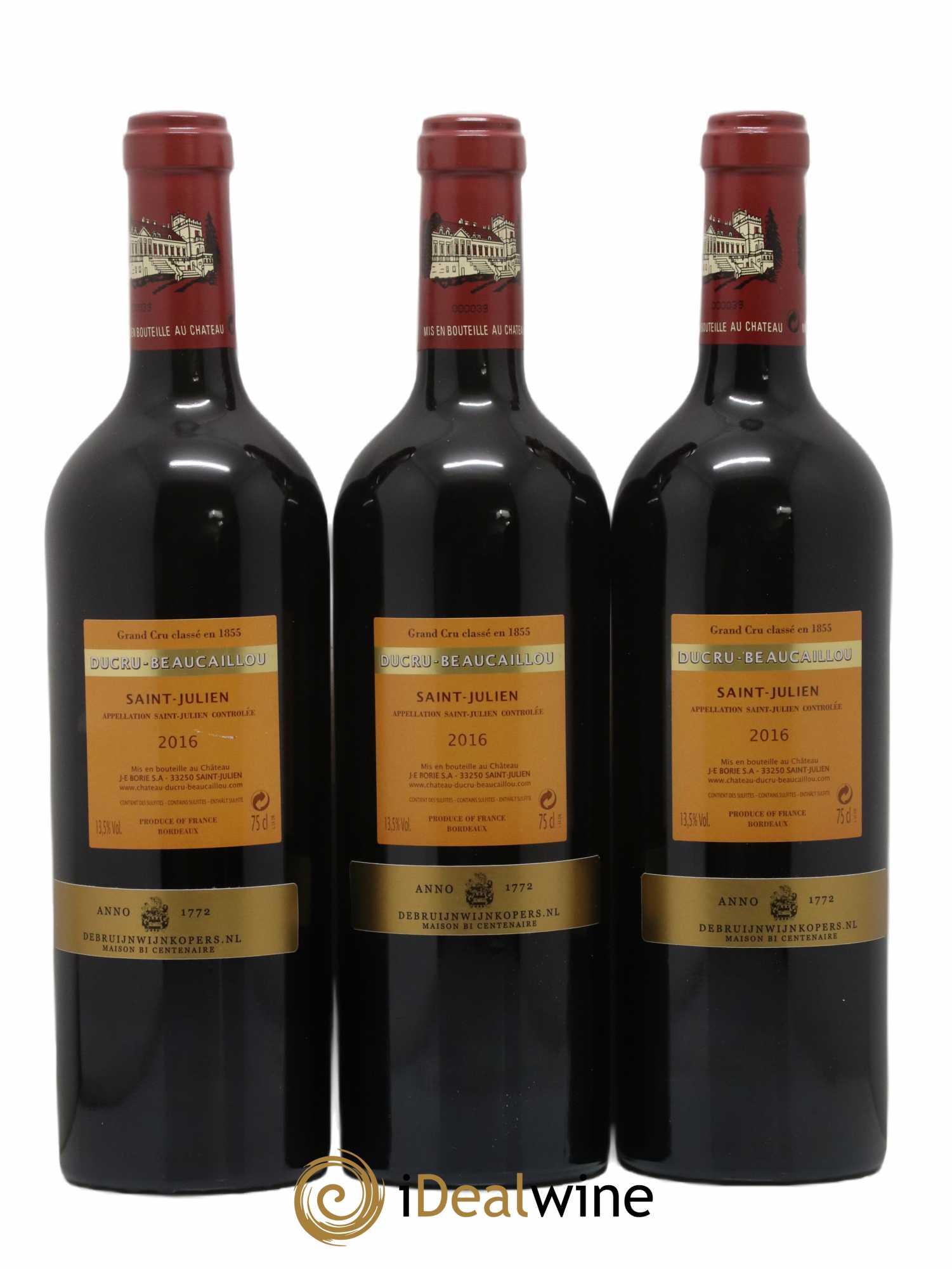 Château Ducru Beaucaillou 2ème Grand Cru Classé 2016 - Lot de 3 bouteilles - 1