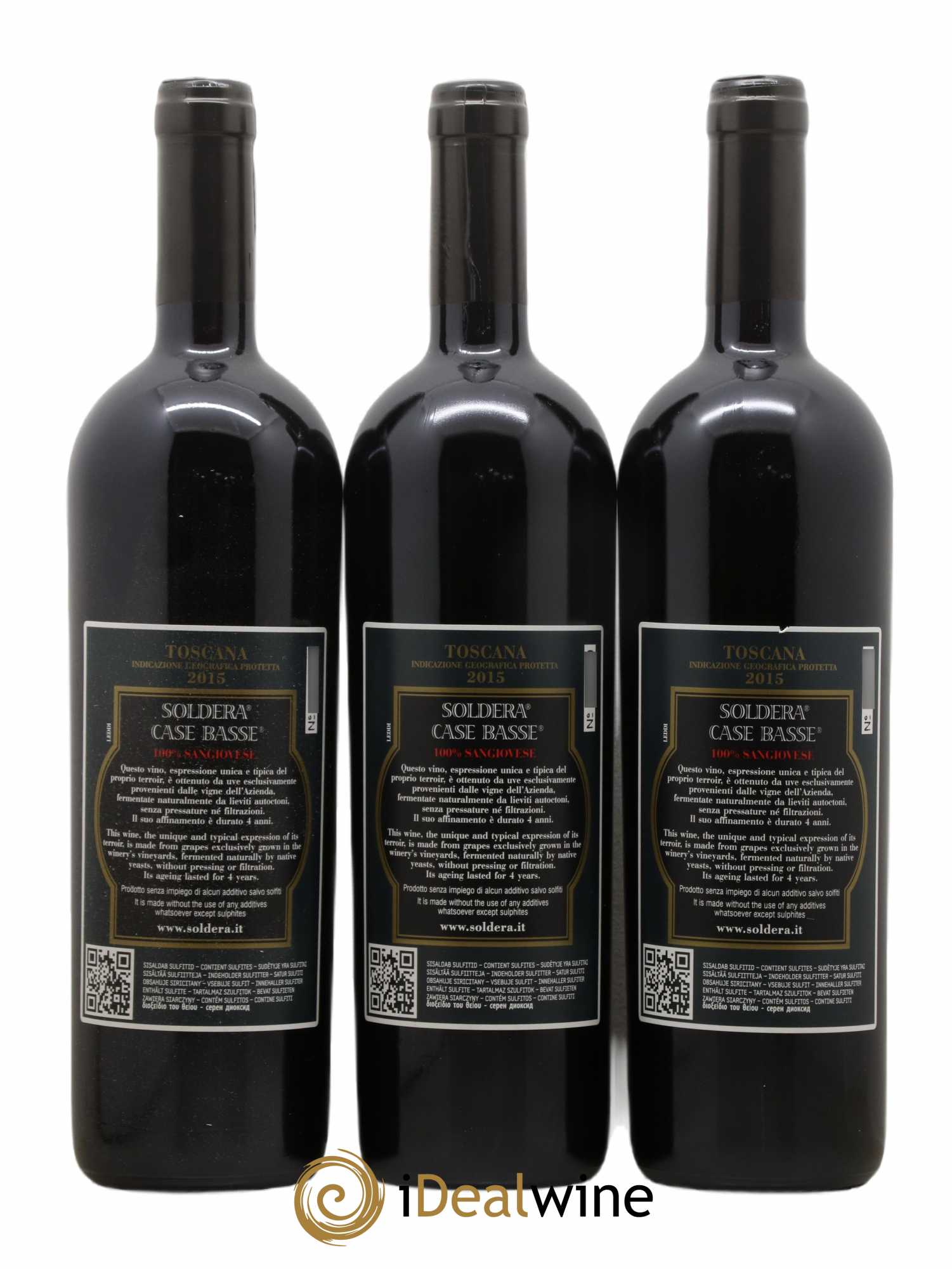 Toscana IGT Soldera Case Basse - Gianfranco Soldera 2015 - Lot de 3 bouteilles - 1