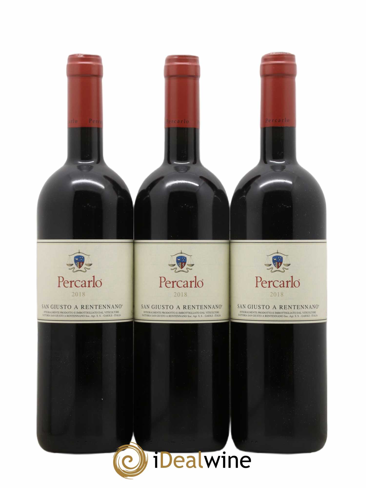 Toscana IGT San Giusto a Rentennano Percarlo Famille Martini di Cigala 2018 - Lot de 3 bouteilles - 0