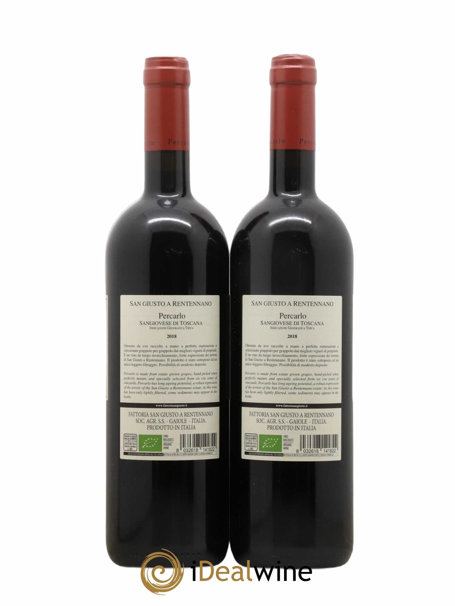 Toscana IGT San Giusto a Rentennano Percarlo Famille Martini di Cigala 2018 - Lot de 2 bouteilles - 1