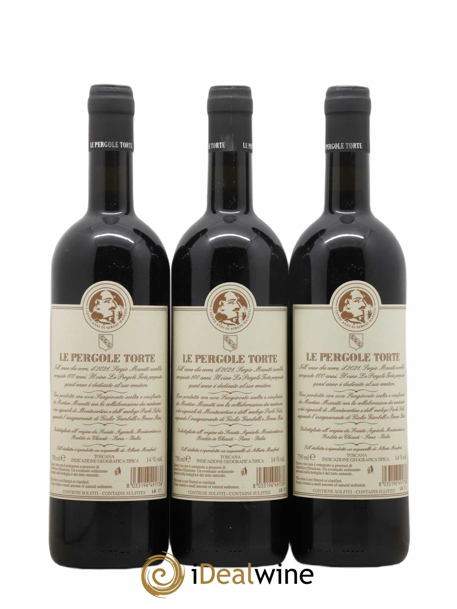 Toscana IGT Montevertine Le Pergole Torte Famille Manetti 2018 - Lot de 3 bouteilles - 1