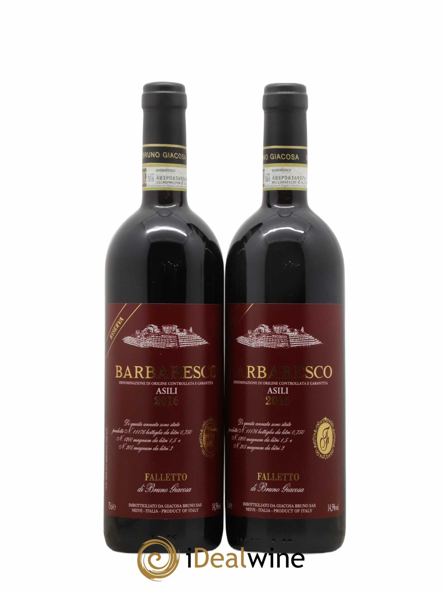 Barbaresco DOCG Asili Riserva Falletto - Bruno Giacosa 2016 - Lot de 2 bouteilles - 0