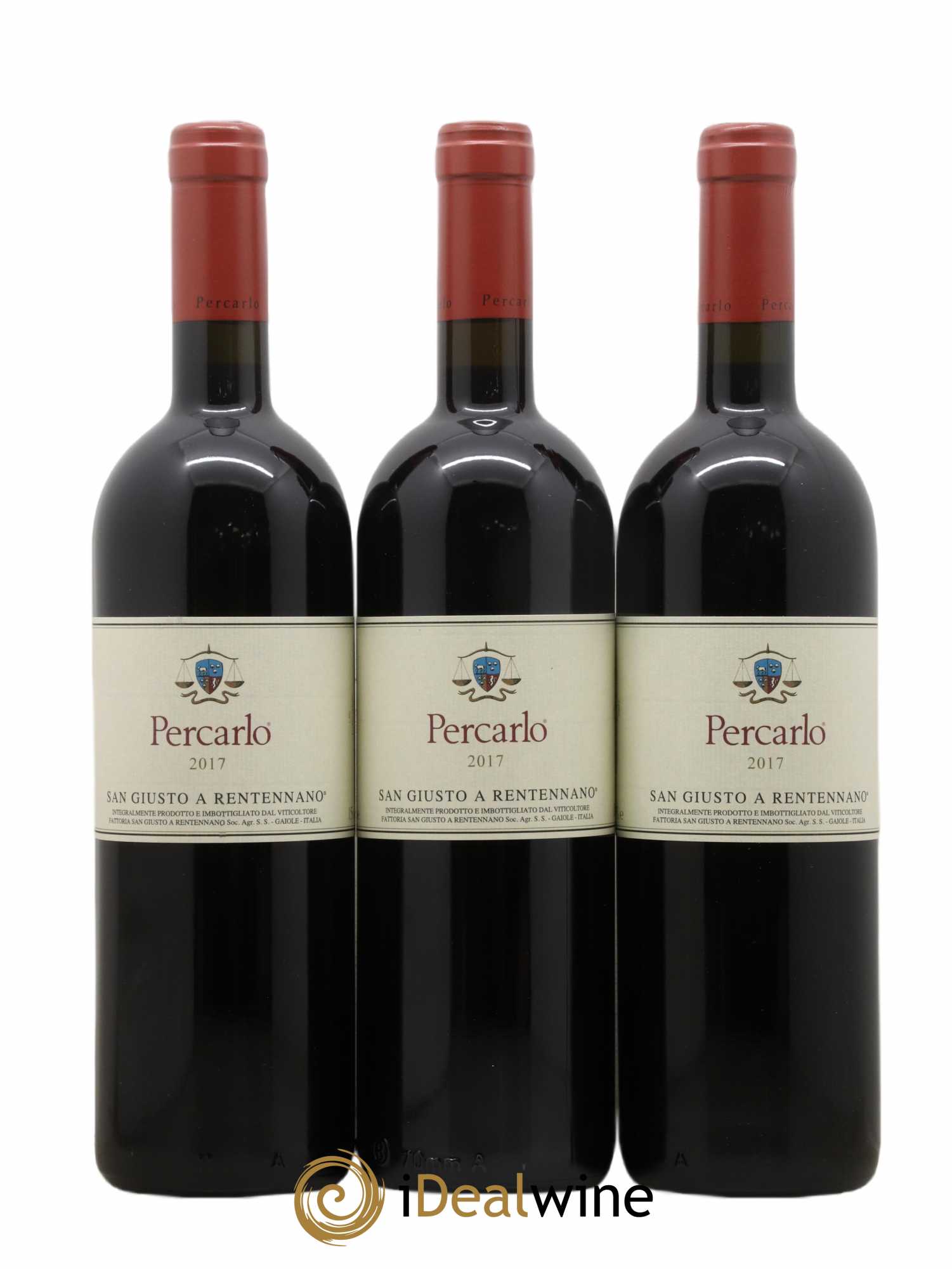Toscana IGT San Giusto a Rentennano Percarlo Famille Martini di Cigala 2017 - Lot de 3 bouteilles - 0