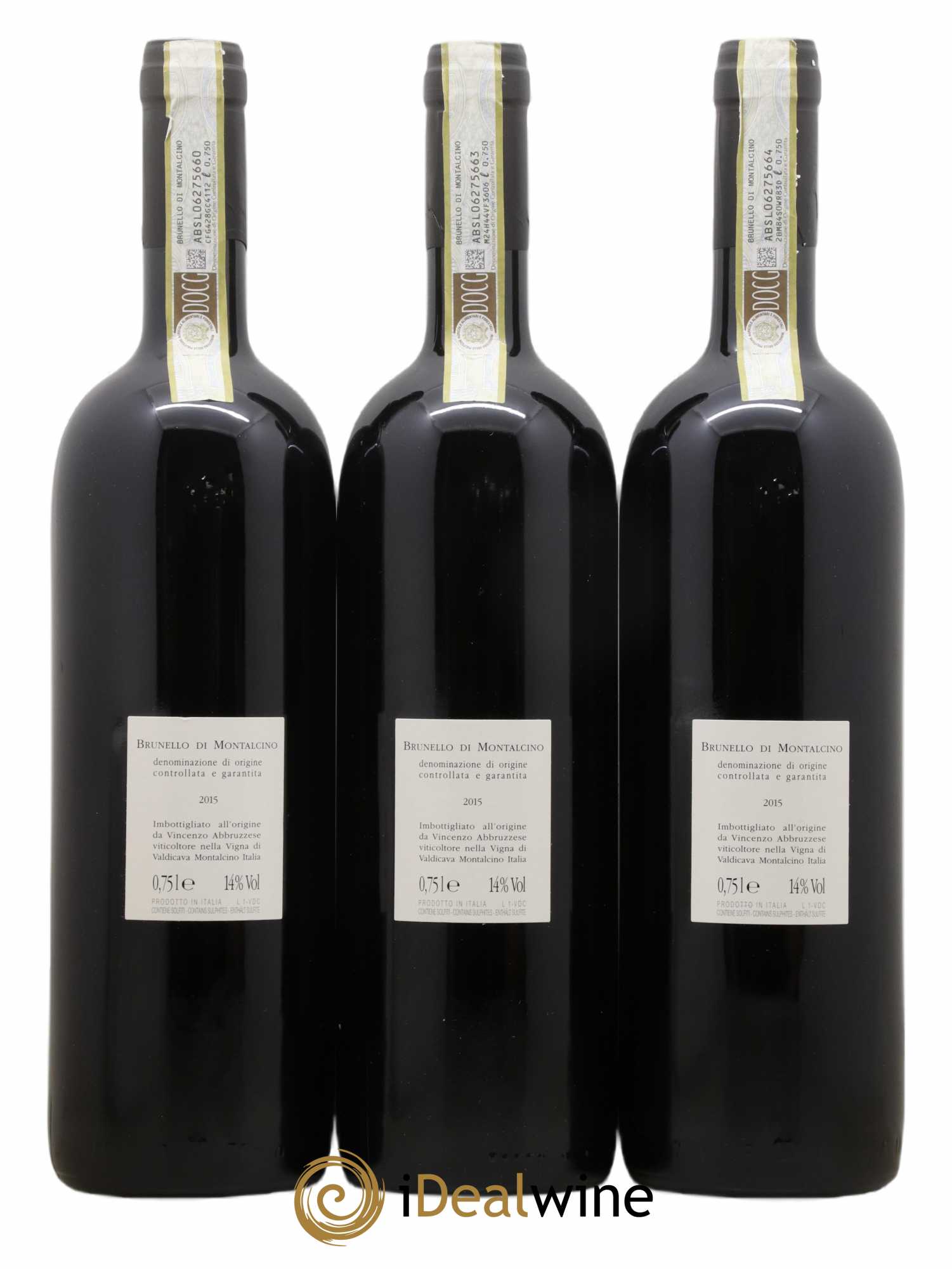 Brunello di Montalcino DOCG Valdicava Vincenzo Abbruzzese 2015 - Lotto di 3 bottiglie - 1